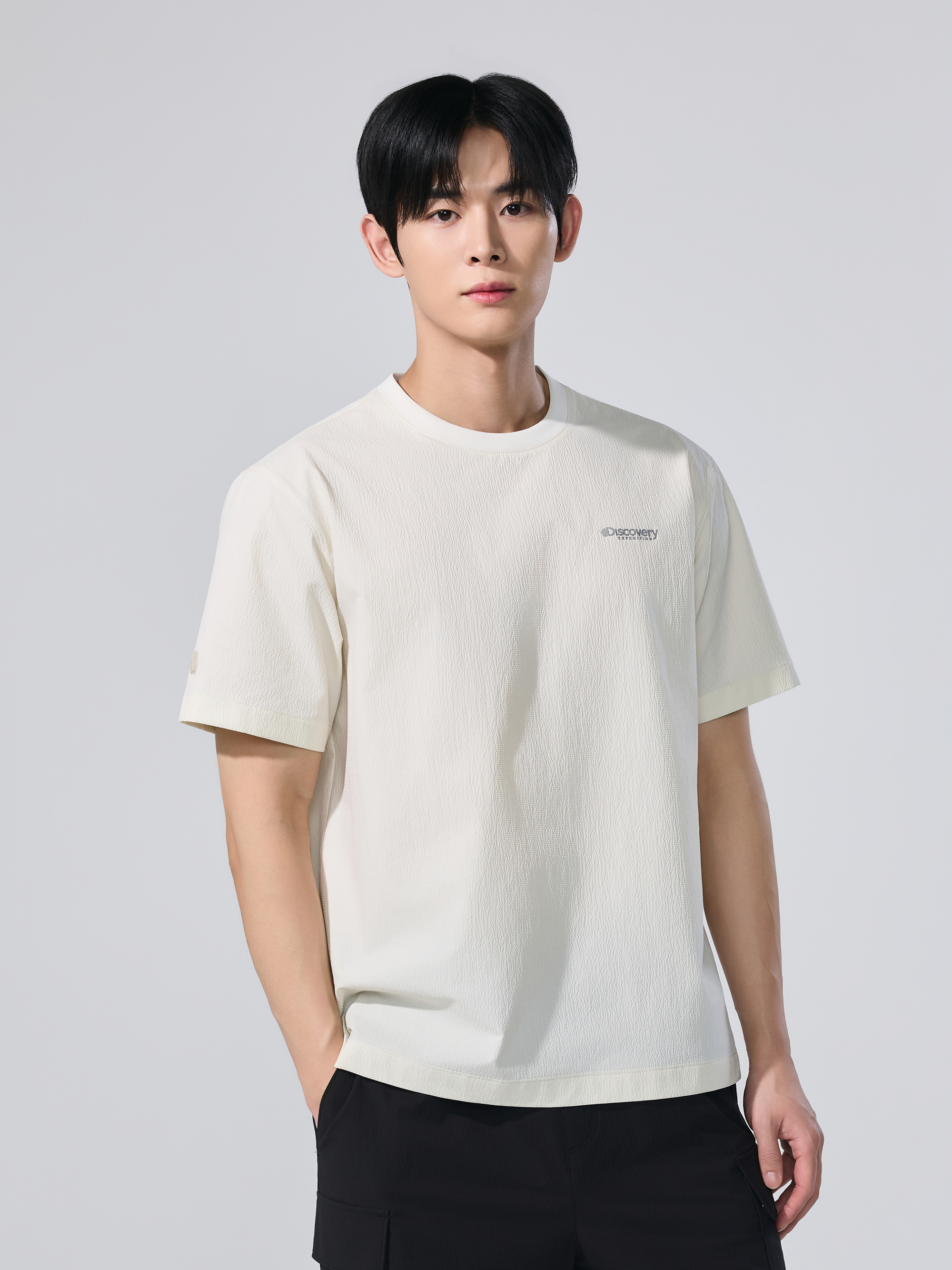 M's Seersucker Woven Short-Sleeve T-shirt