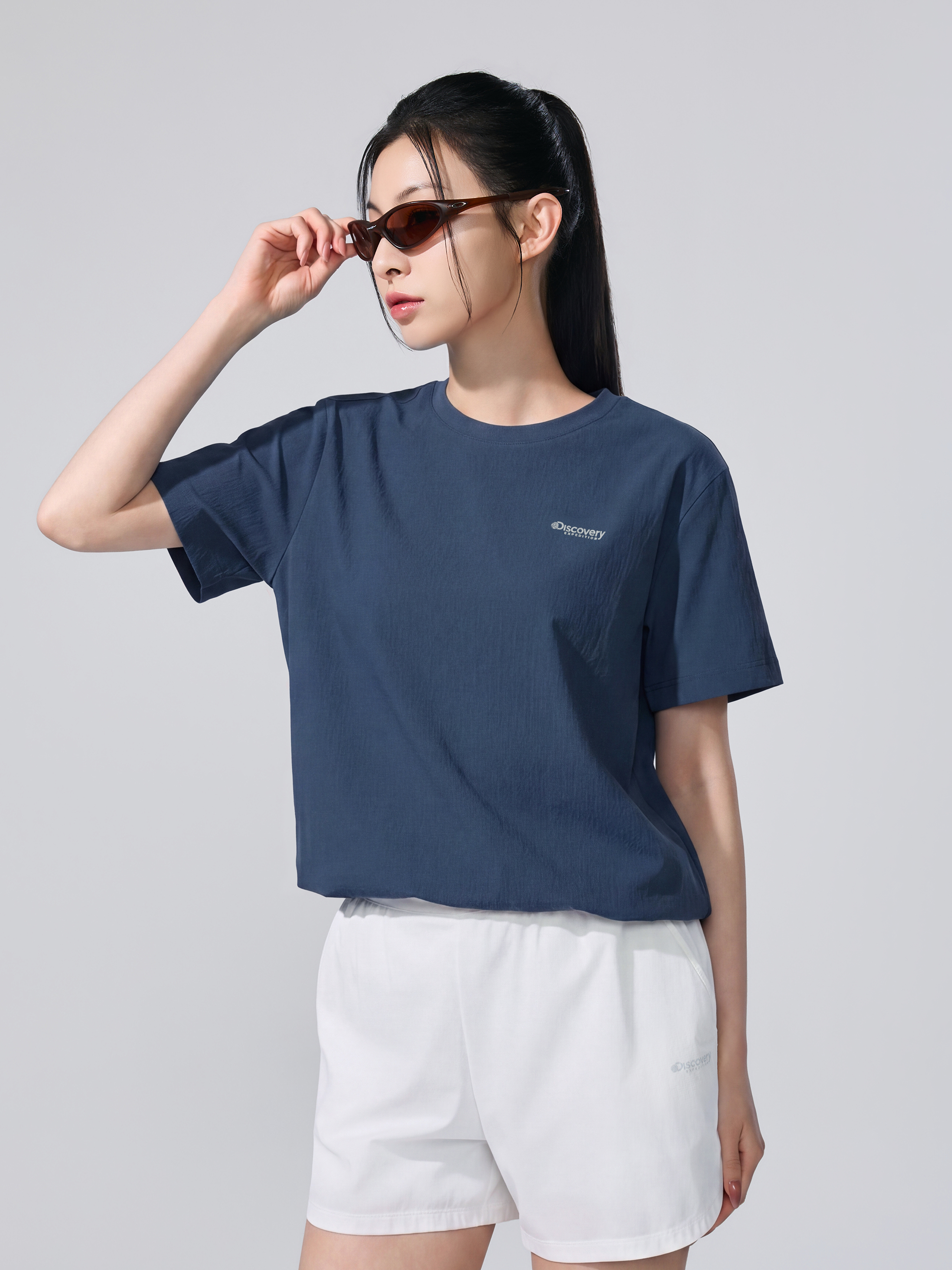 W's Seersucker Woven Short-Sleeve T-shirt