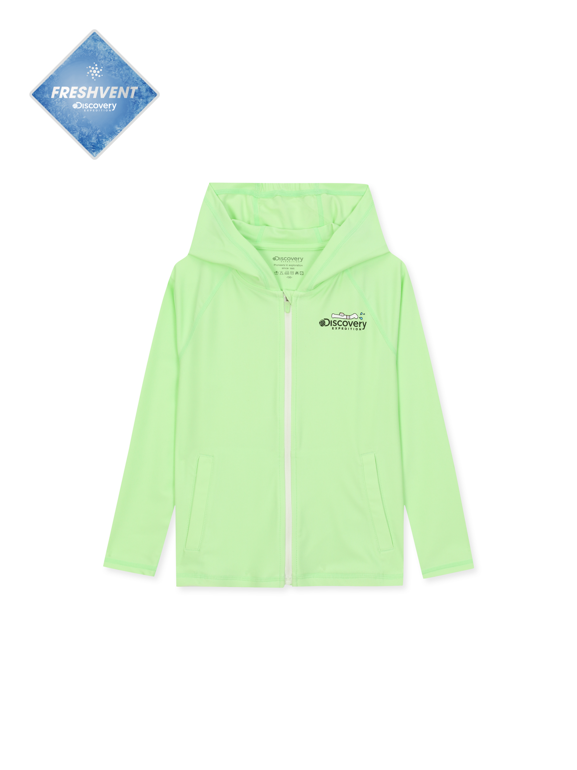 Kids Freshvent Hood Zip -Up Rash Guard