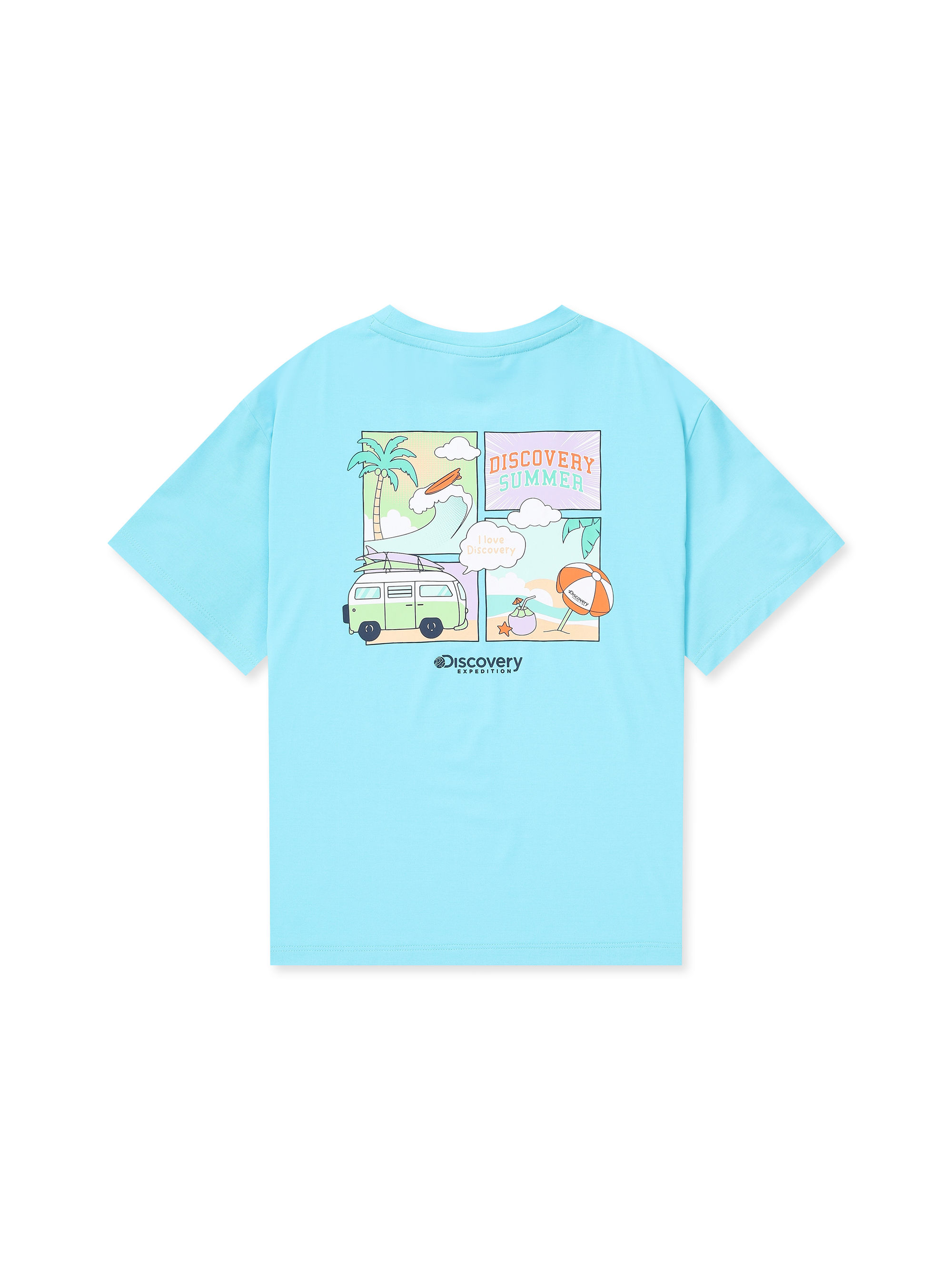 Kids Hot Summer Cartoon Back Graphic T-shirt