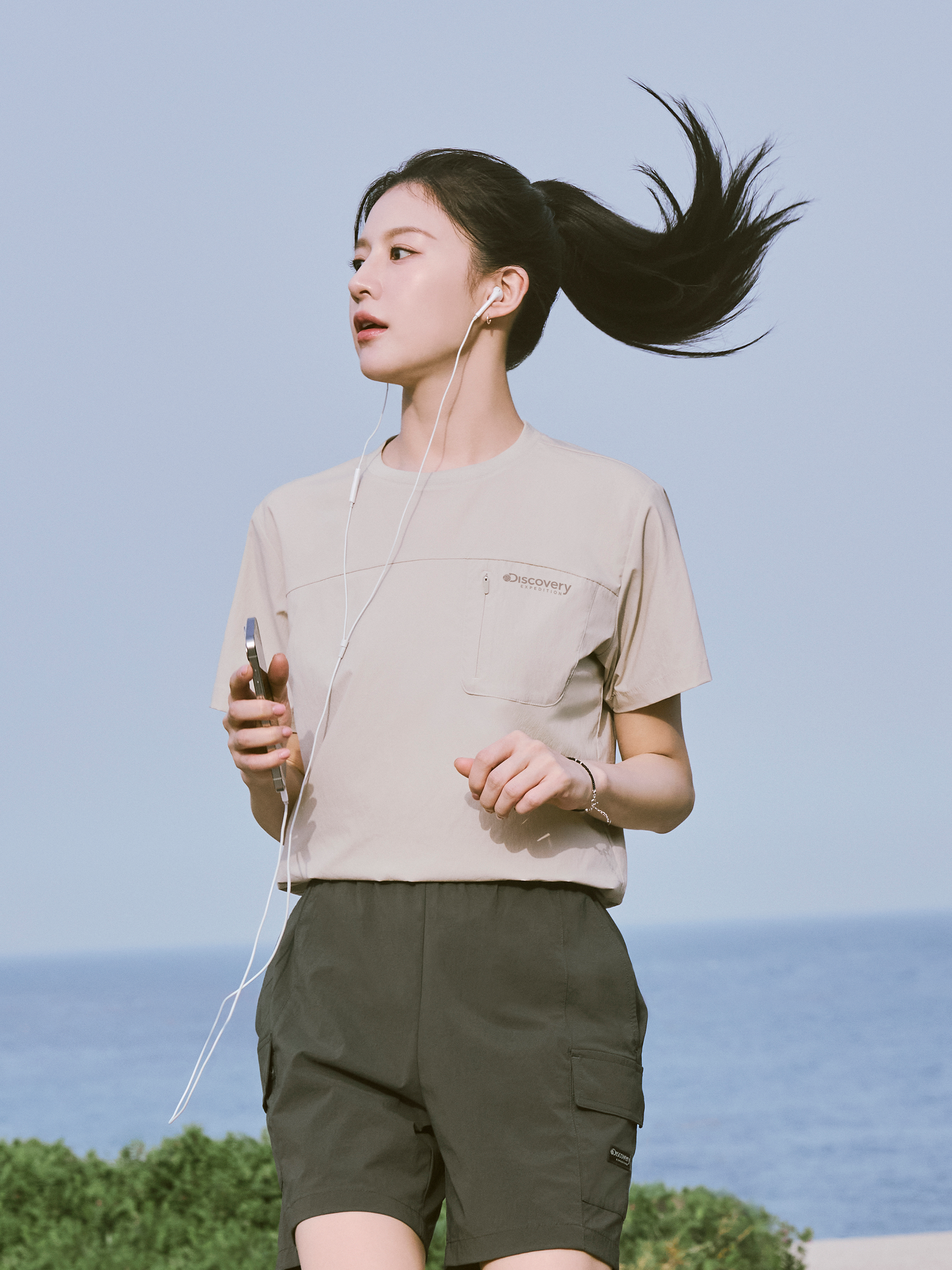 Women's FRESHVENT Woven Chest Pocket Point Short Sleeve T-Shirt