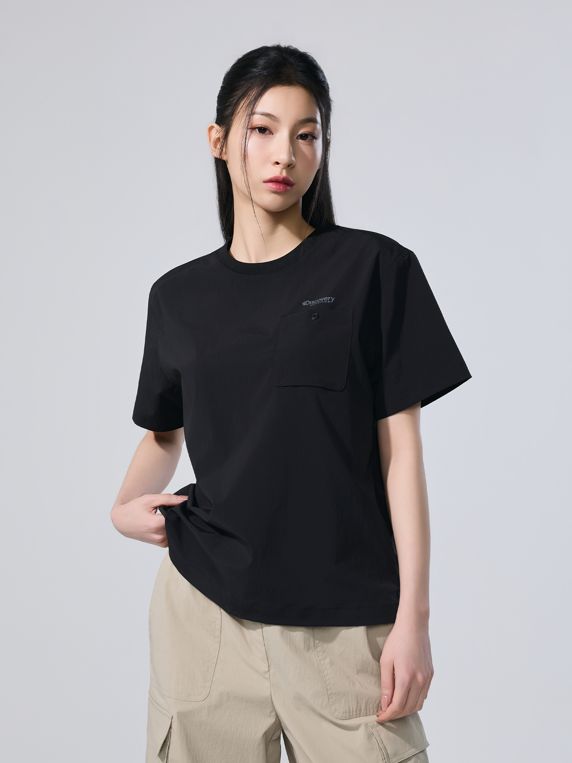 W's Freshvent Chest Pocket Woven Short Sleeve T-shirt