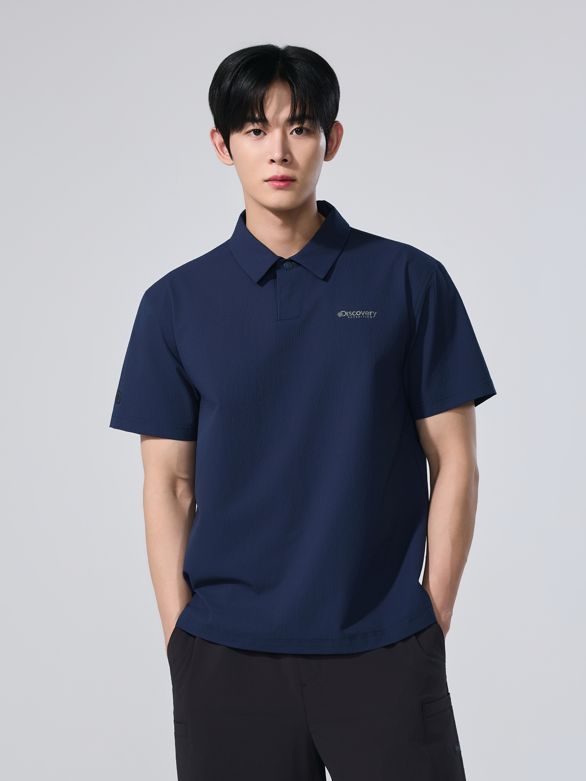 M's Seersucker Woven Polo Shirt