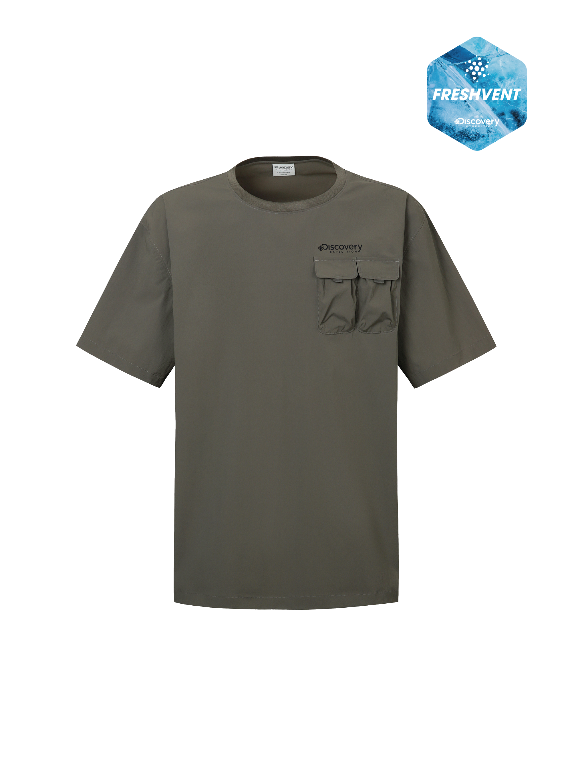 ◎Discovery EXPEDITION◎ Fresh vent pocket short sleeve t-sh Women's Freshvent Washed Crop Big Logo Short Sleeve T-shirt