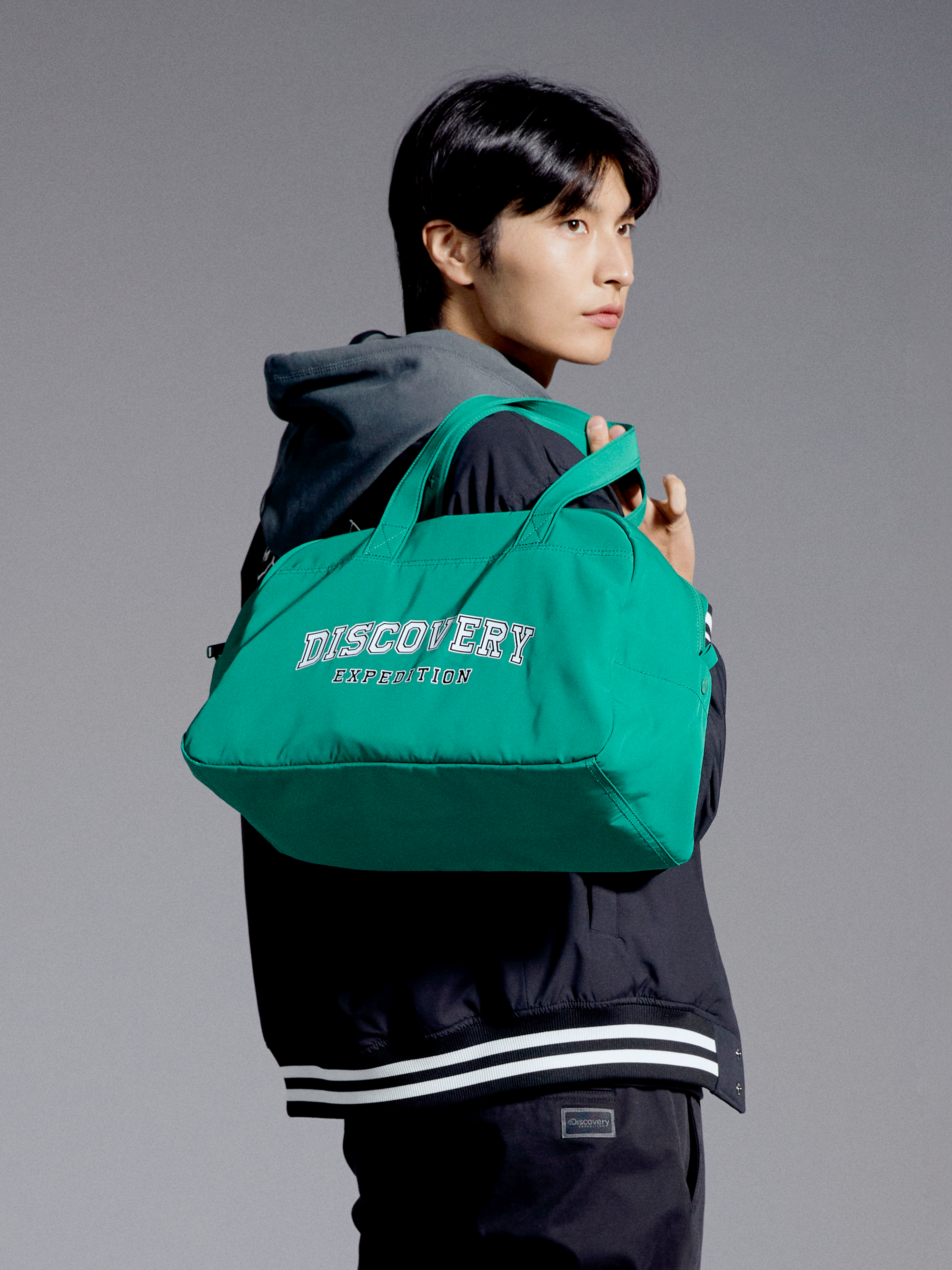 Varsity Logo Printed Boston Bag