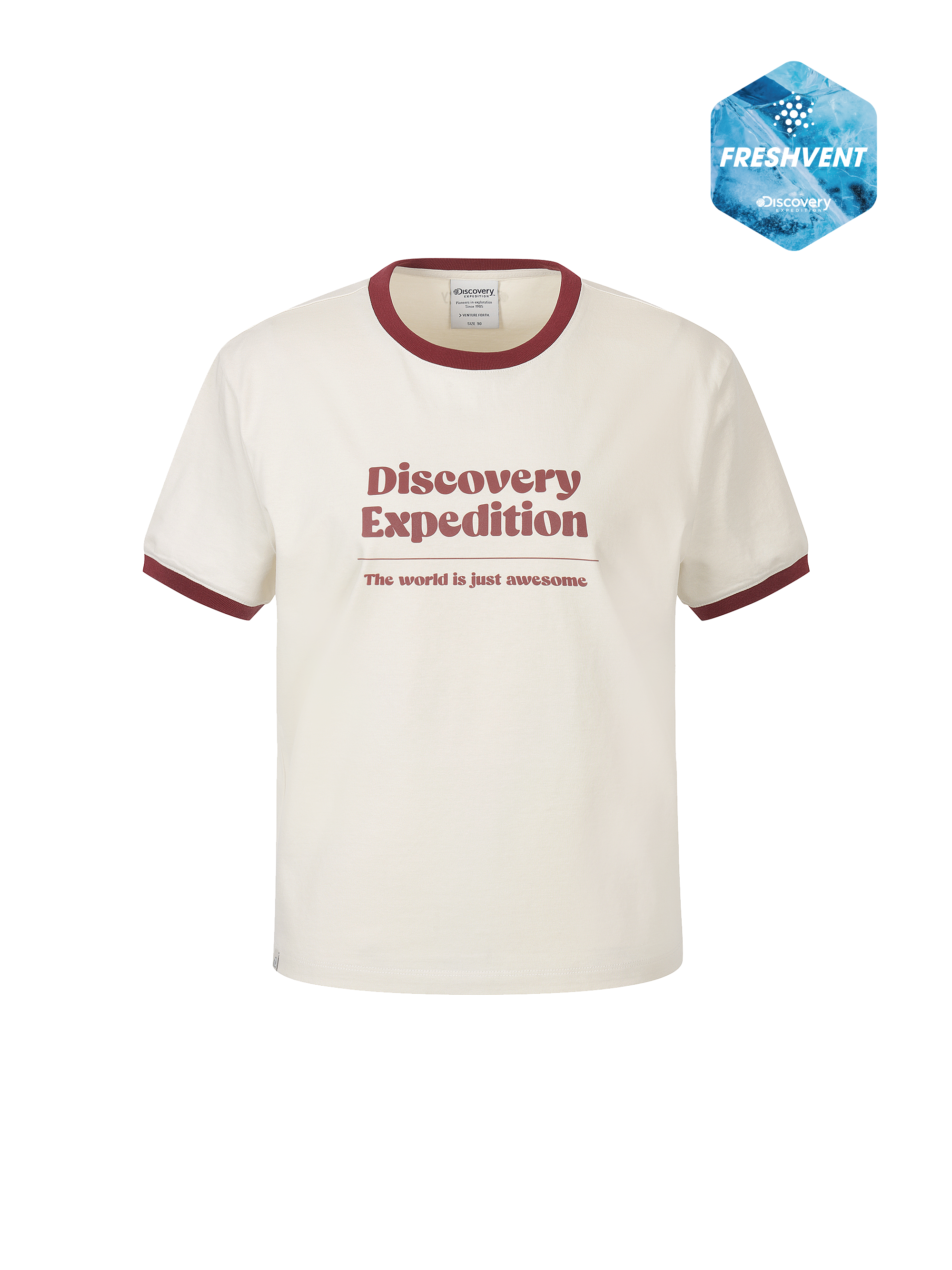 W's Freshvent Lettering Semi-Cropped Ringer T-shirt