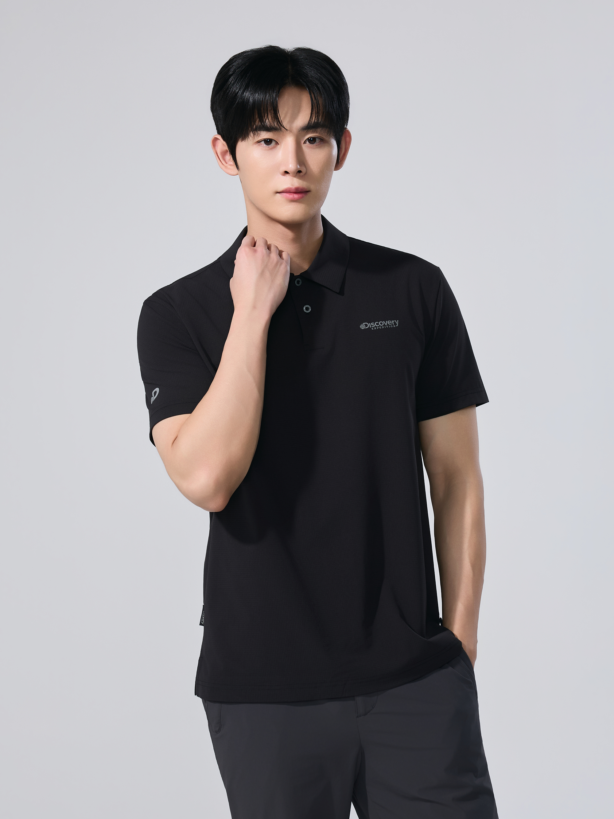 M's Air Hole Woven Polo Shirt