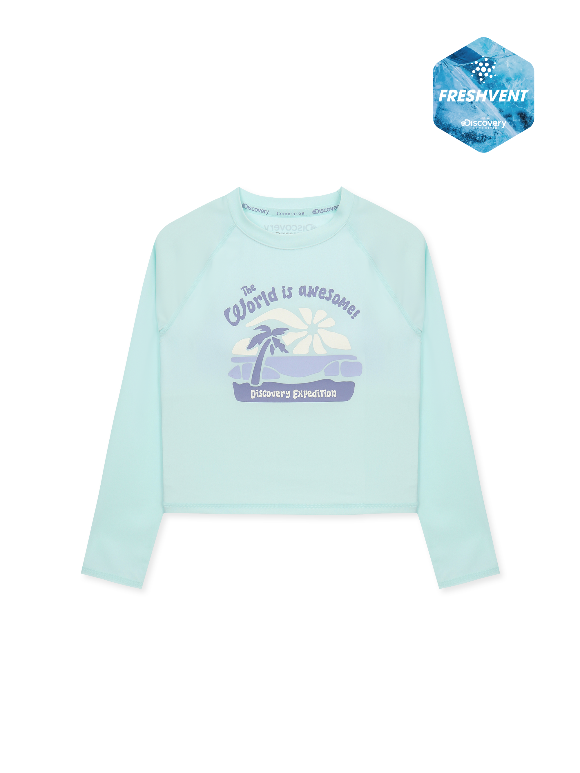 Girls Freshvent Crop Graphic Rashguard