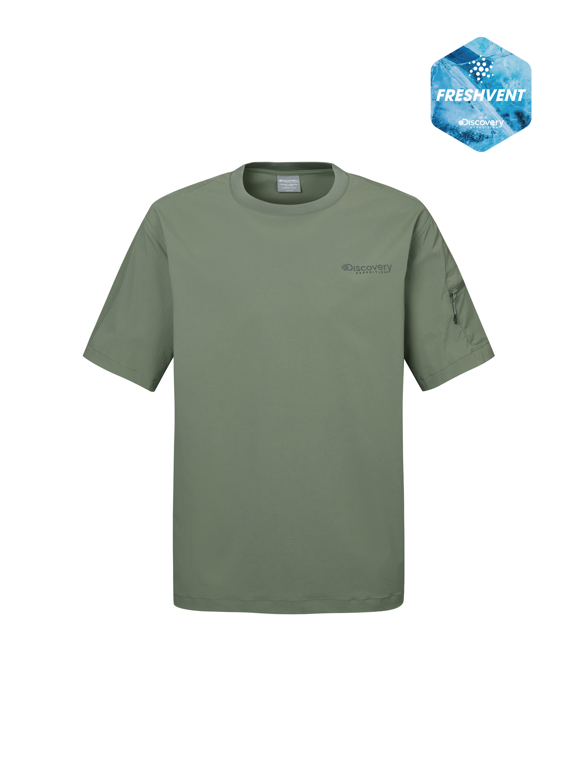 ◎Discovery EXPEDITION◎ Men's Fresh Vent Polton Chest Pocke Men's Freshvent Woven Chest Pocket Shorts Sleeve T-shirt