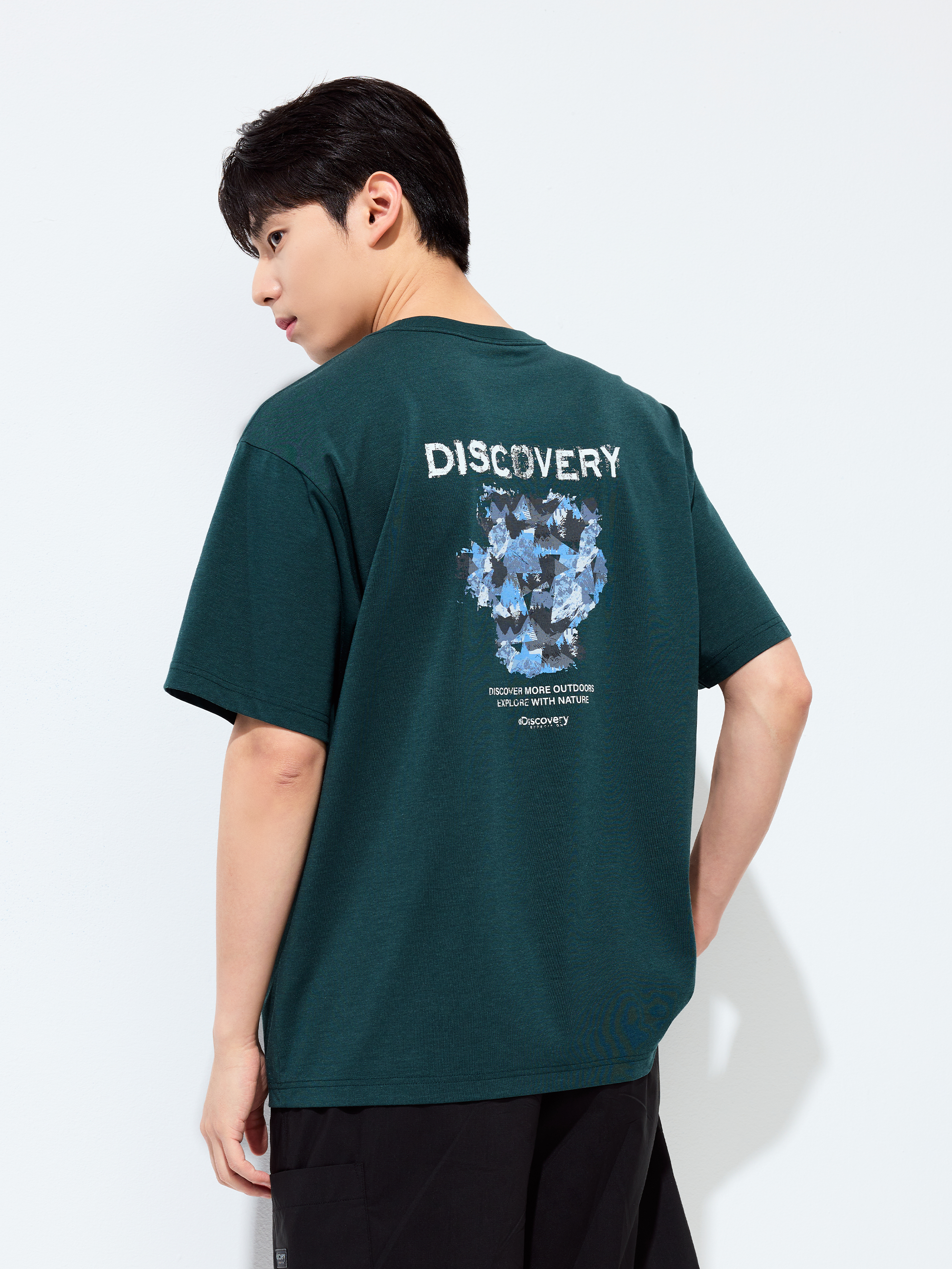 Freshvent Washed Crack Camouflage Graphic Short Sleeve T-shirt