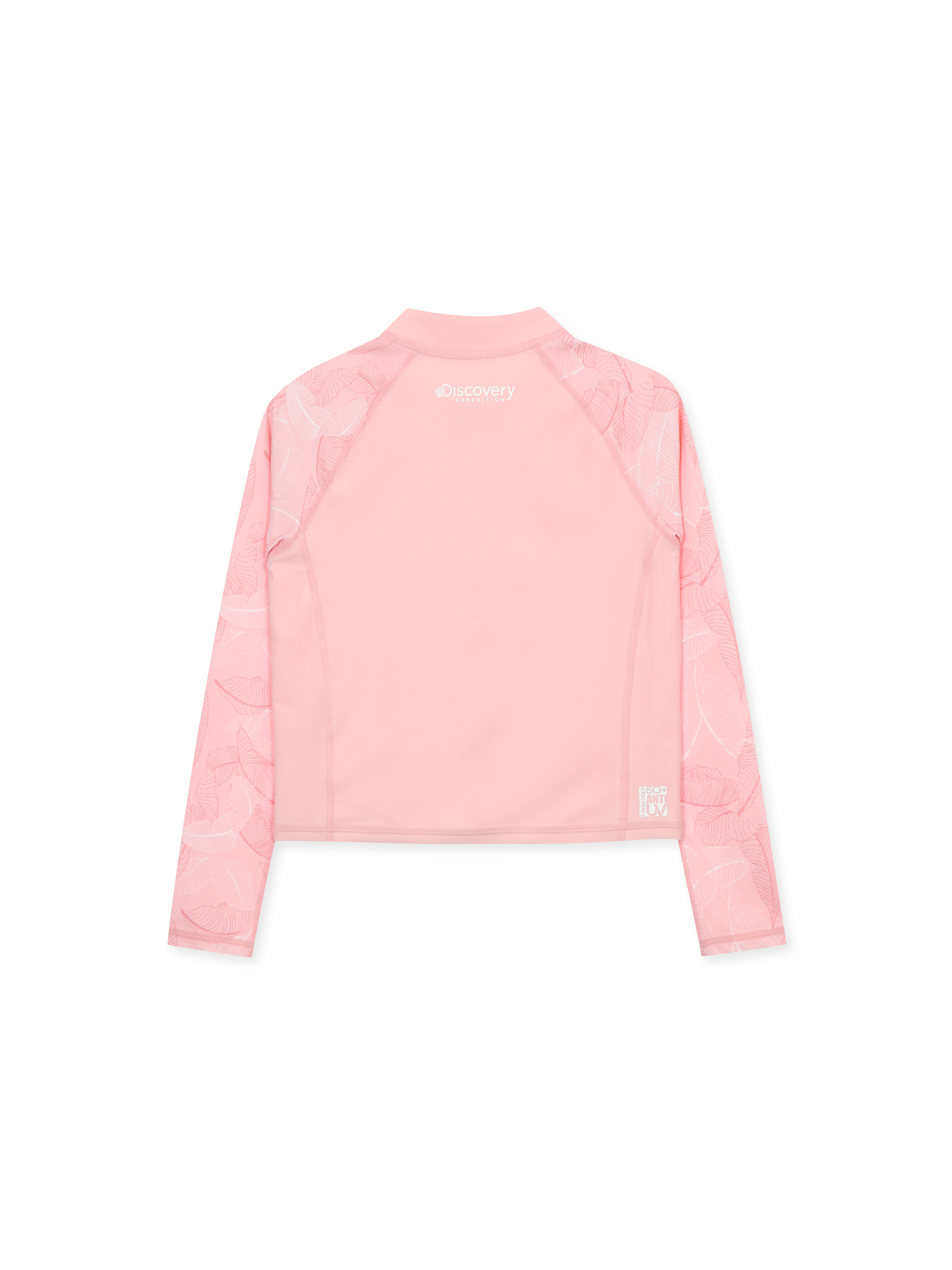 Girls Freshvent Pattern Full Zip Semi Crop Rashguard
