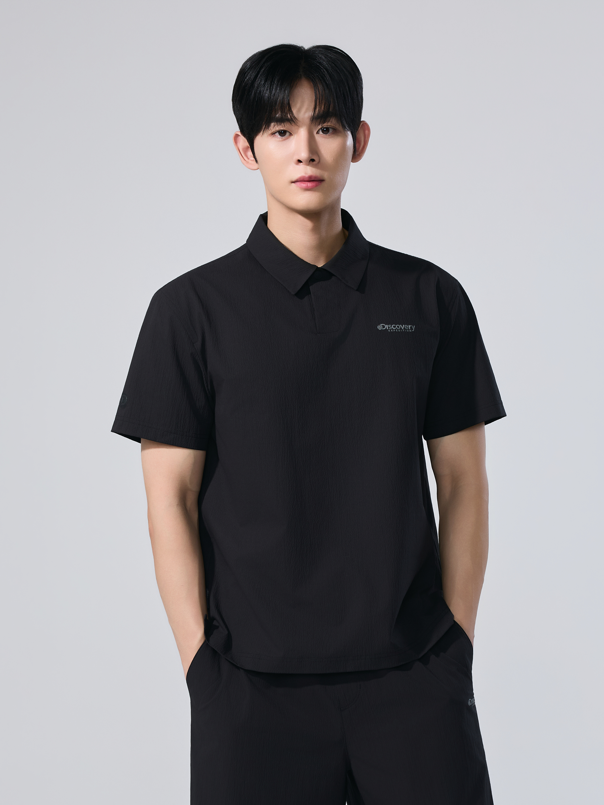 M's Seersucker Woven Polo Shirt