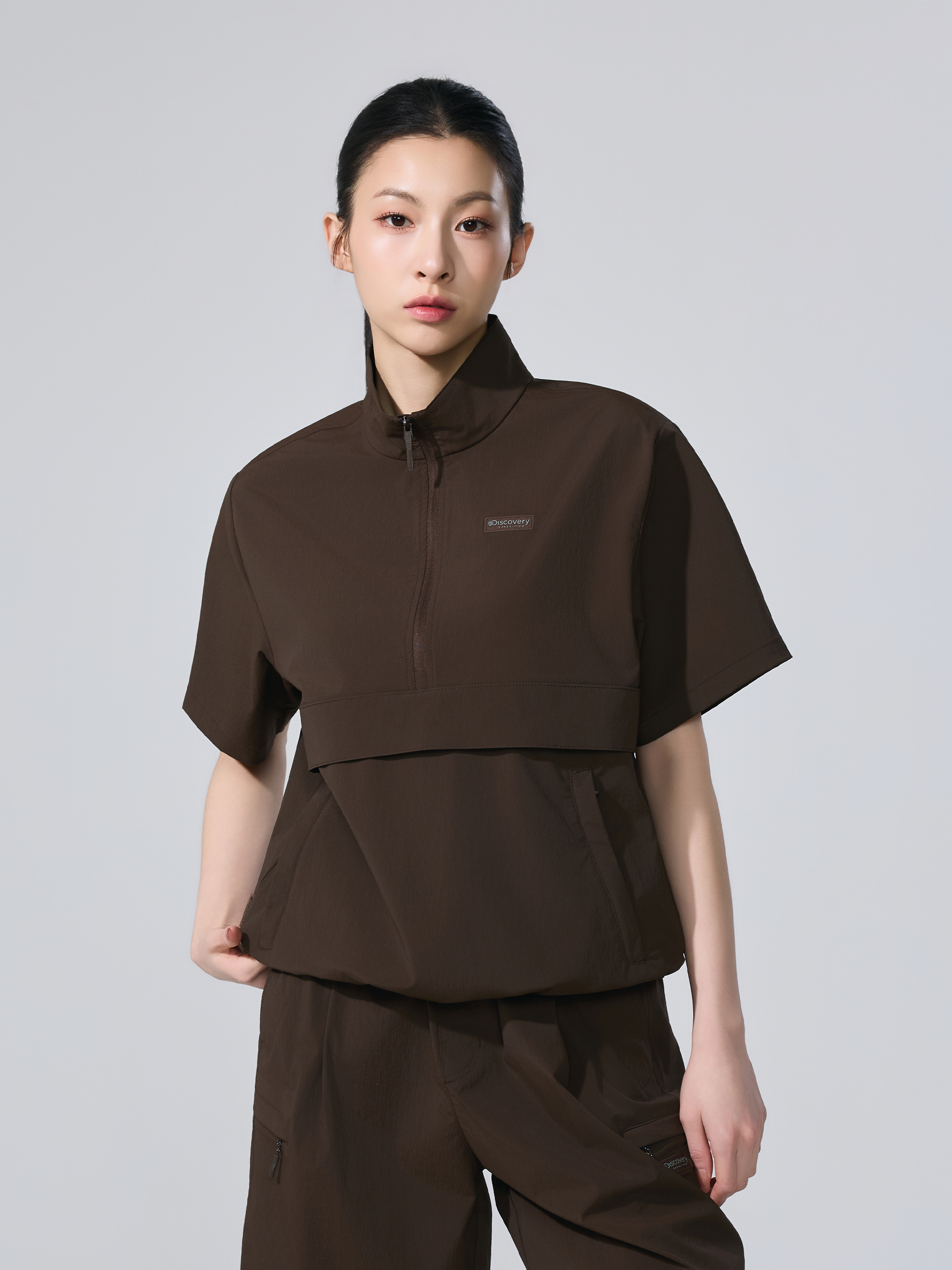 Uni Freshvent Lightweight Woven Training Short Sleeve High Neck Anorak