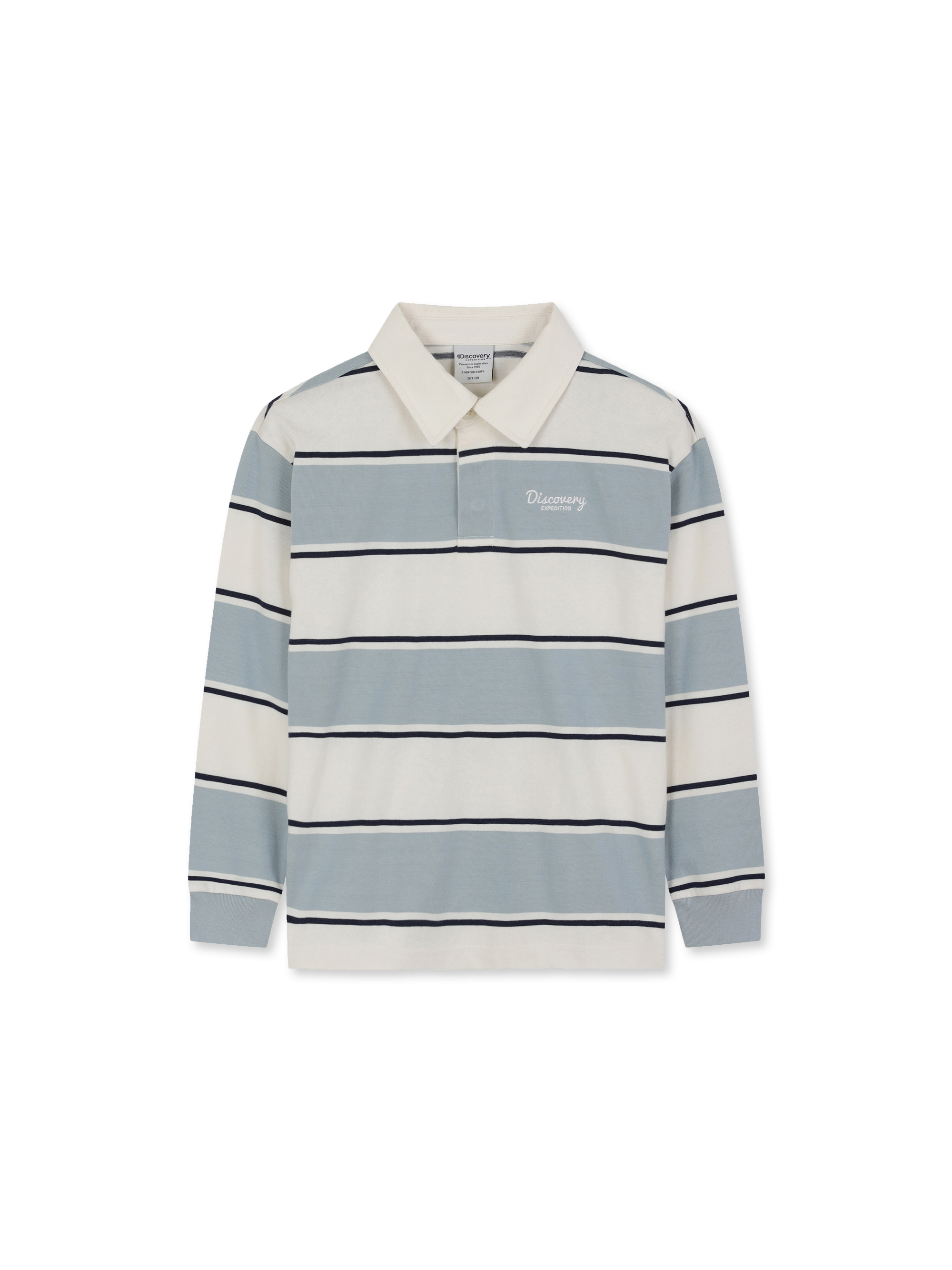 Kids Striped Long-Sleeve Polo Shirt