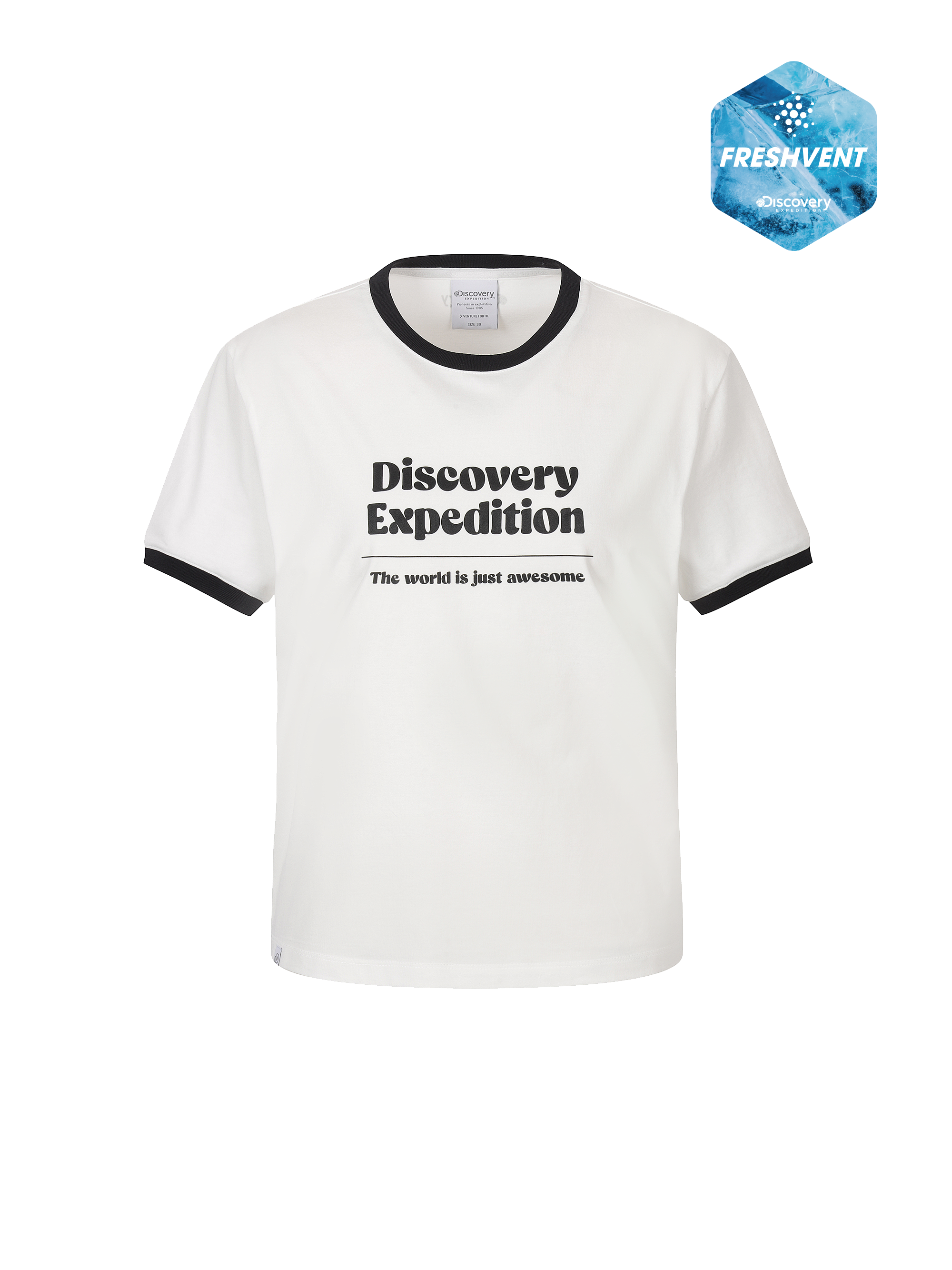 W's Freshvent Lettering Semi-Cropped Ringer T-shirt