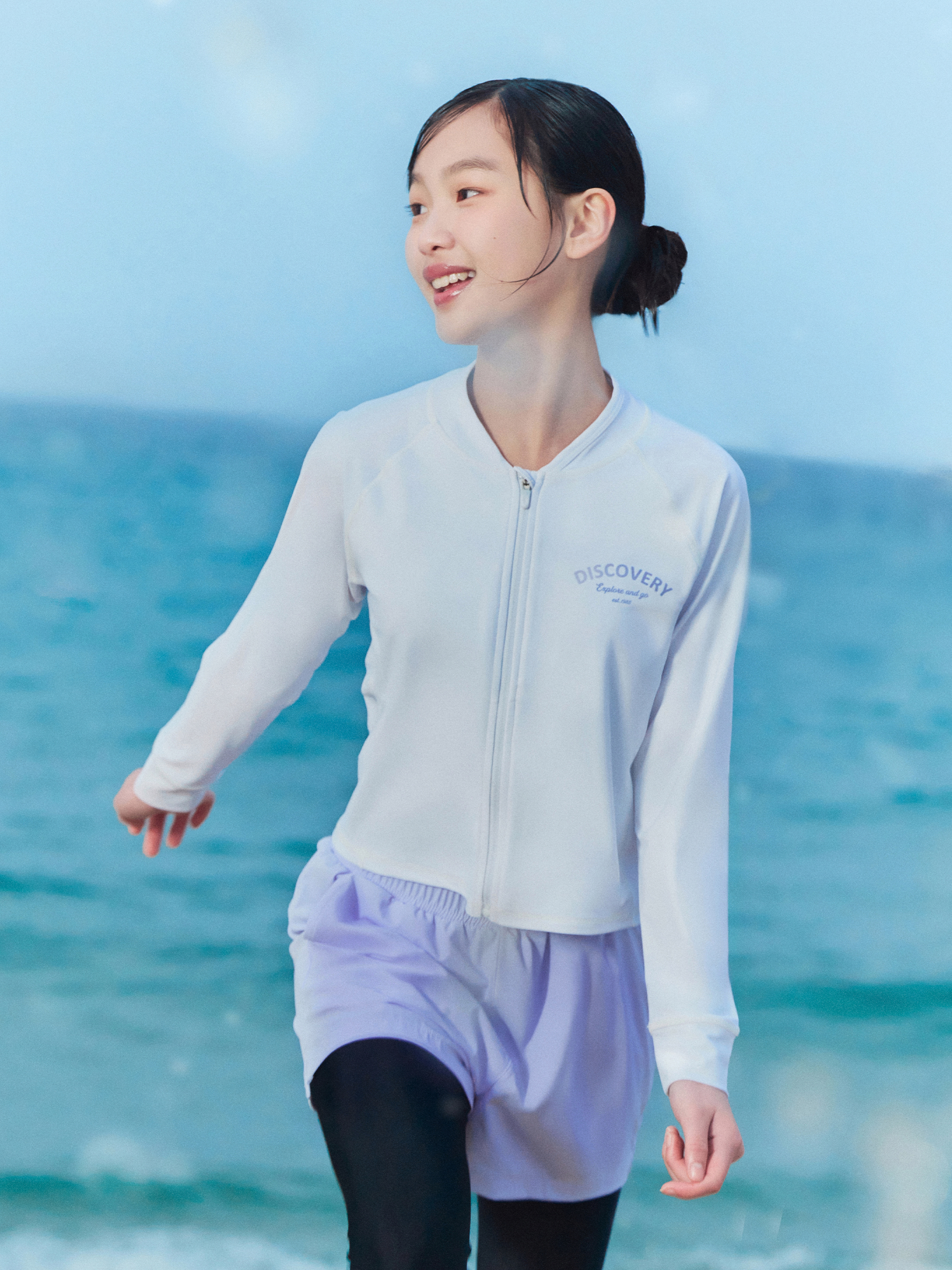 Girls Freshvent Essential Full Zip Rashguard