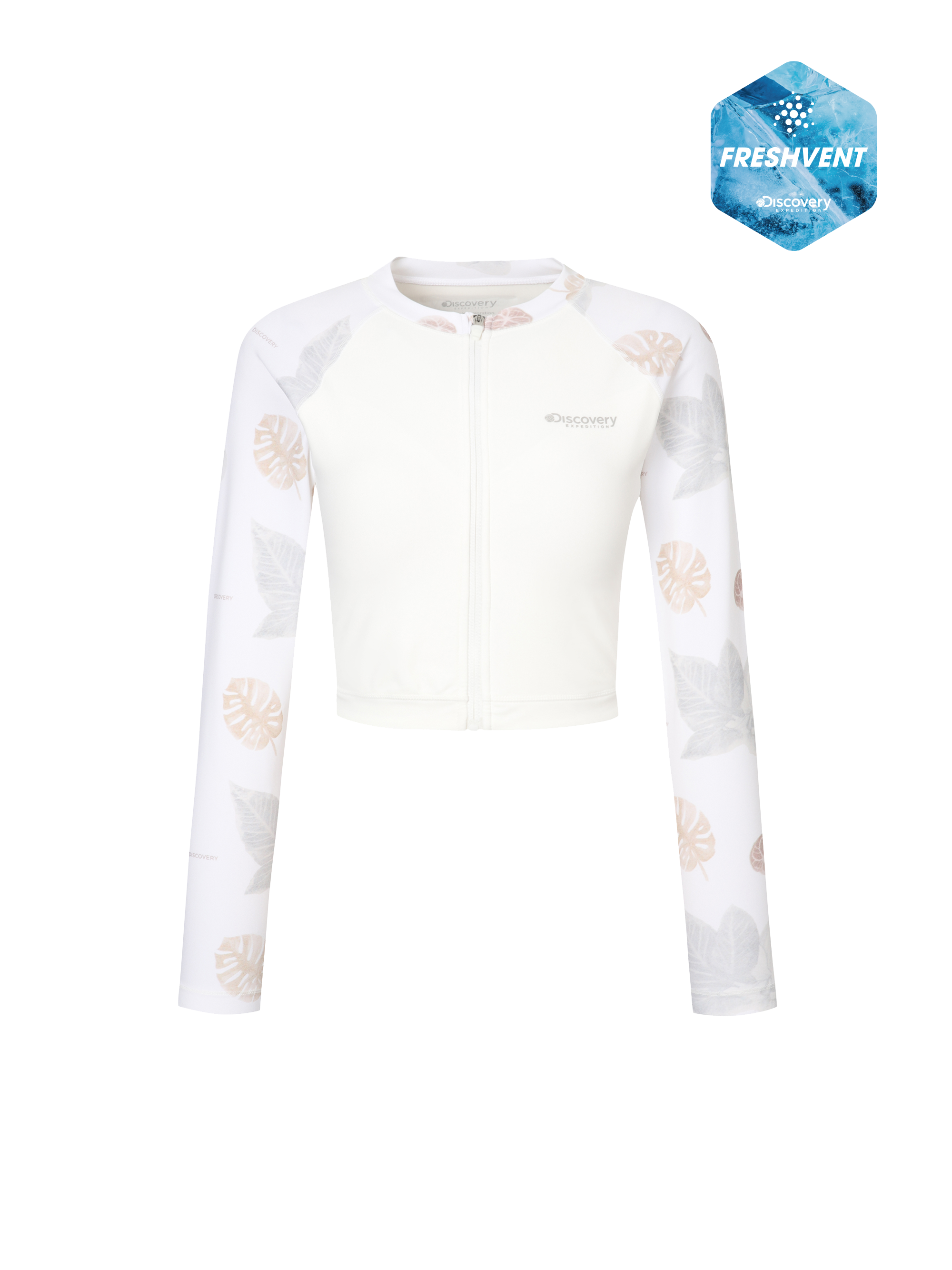 Freshvent Women's Essential Full Zip-up Crop Rashguard