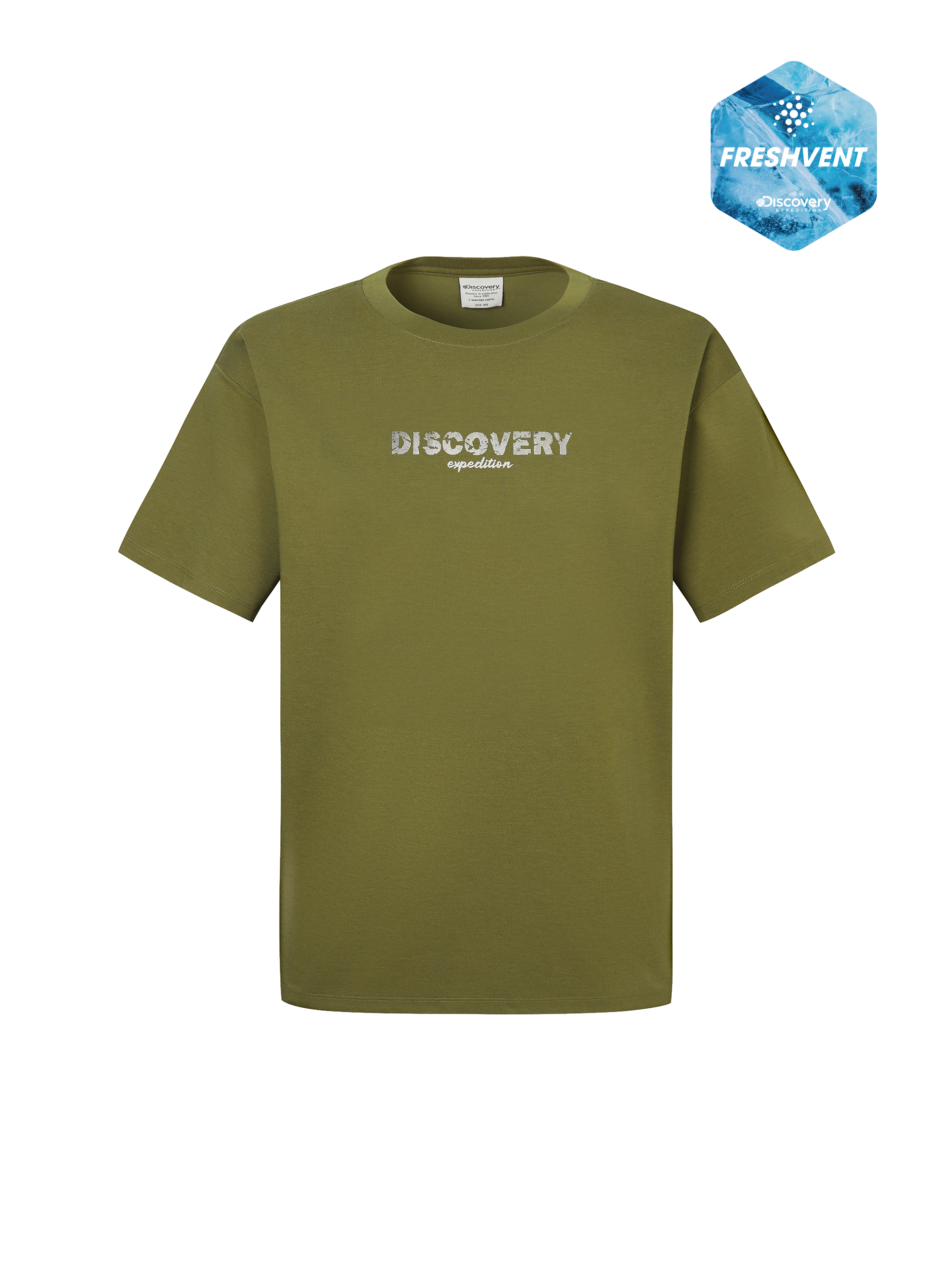 Freshvent Overfit Washed Center Logo Short-sleeve T-shirt