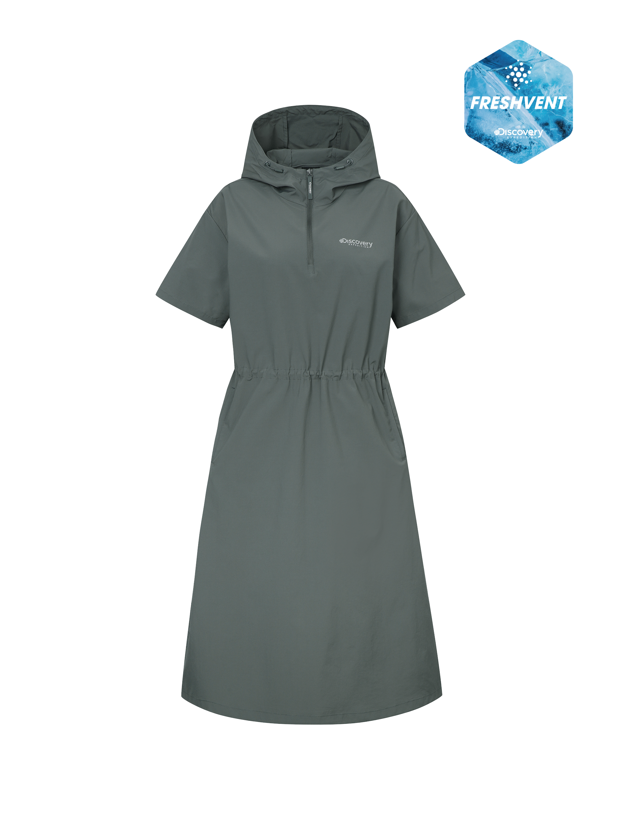 Freshvent Women's Lightweight Hooded Woven Dress