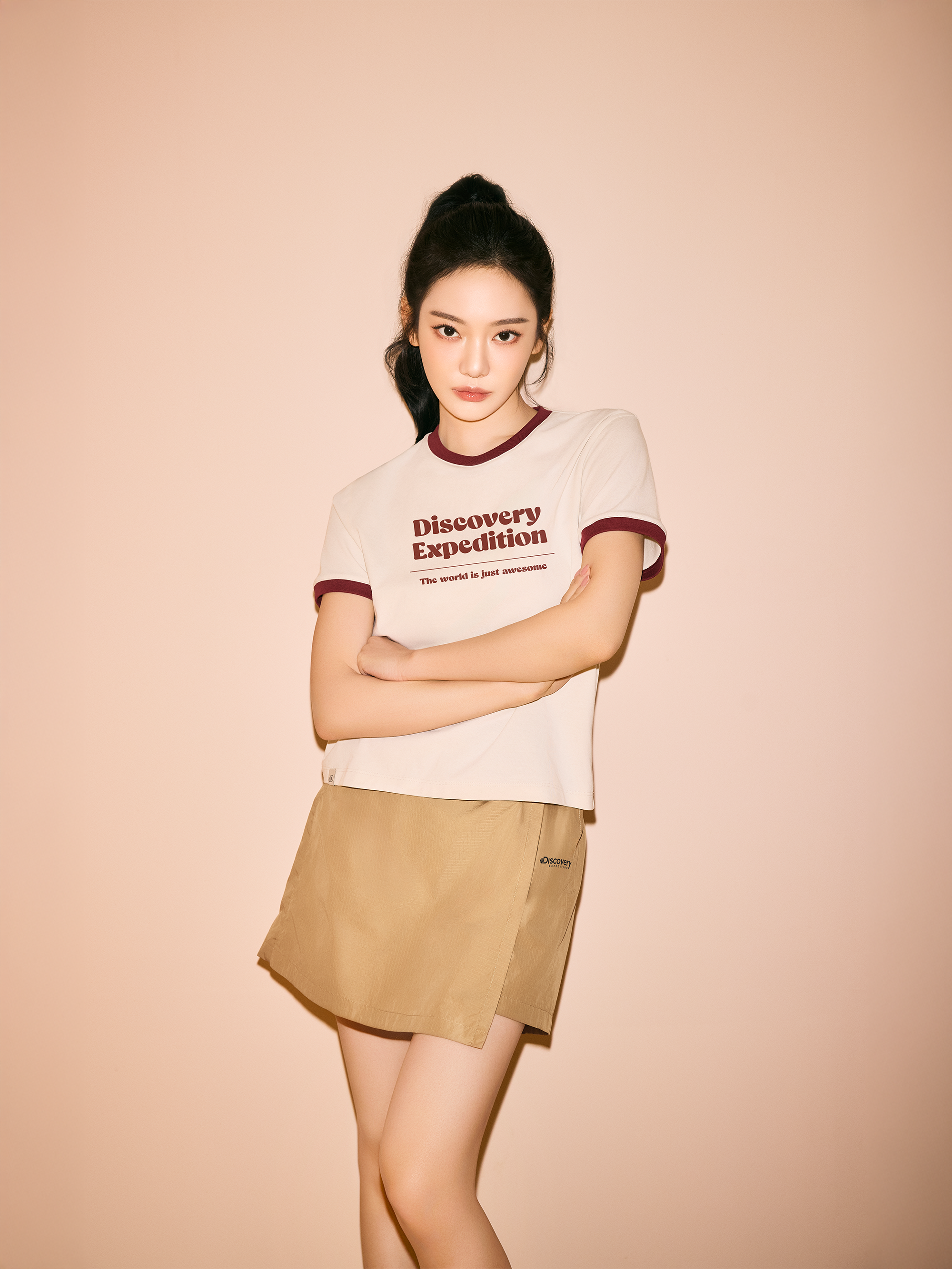 W's Freshvent Lettering Semi-Cropped Ringer T-shirt