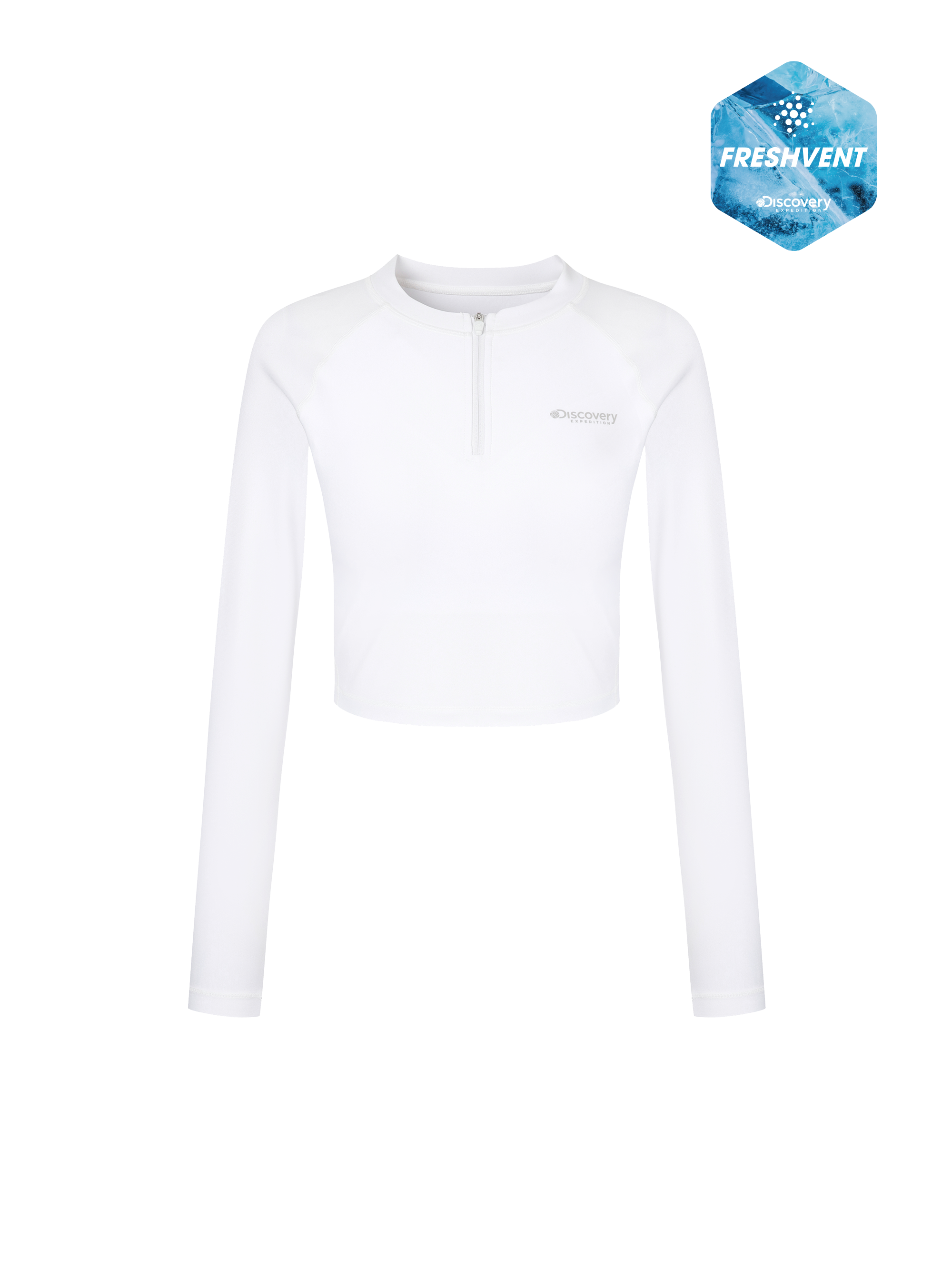 Freshvent Women's Essential Half Zip-up Crop Rashguard