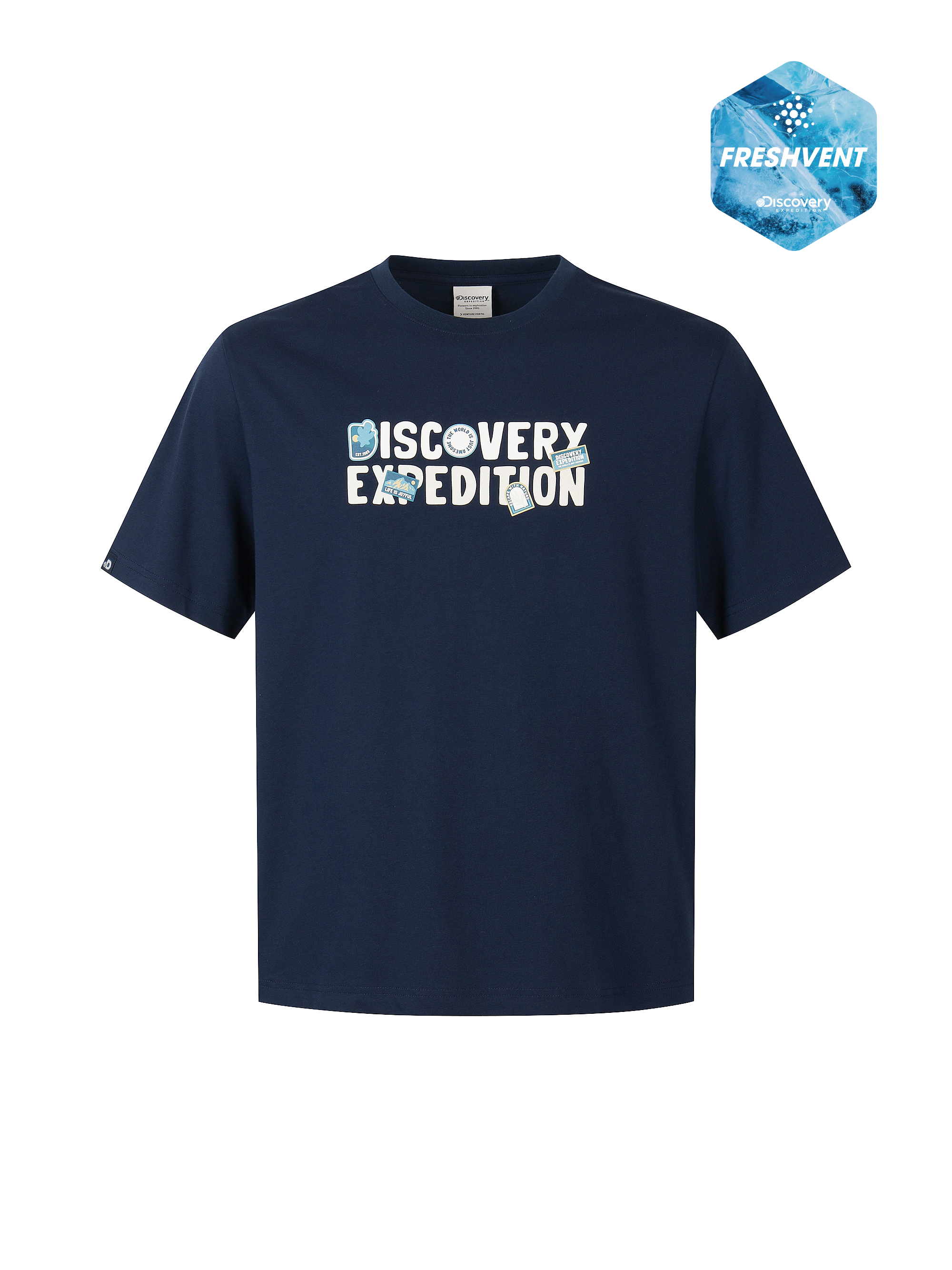 Uni Freshvent Collage Lettering Short Sleeve T-shirt