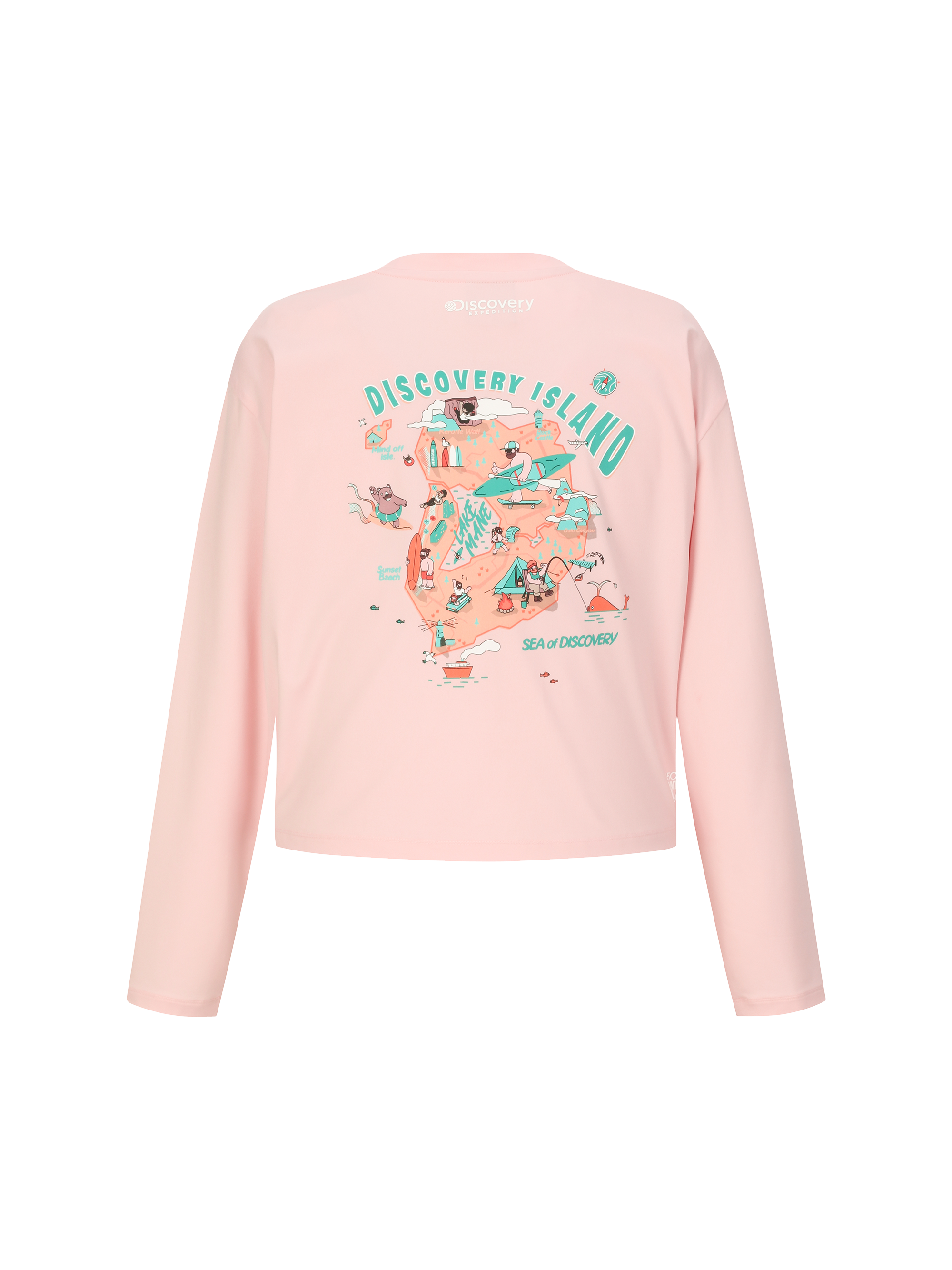 Women's Main Crow Graphic Crop Water Long -Sleeved