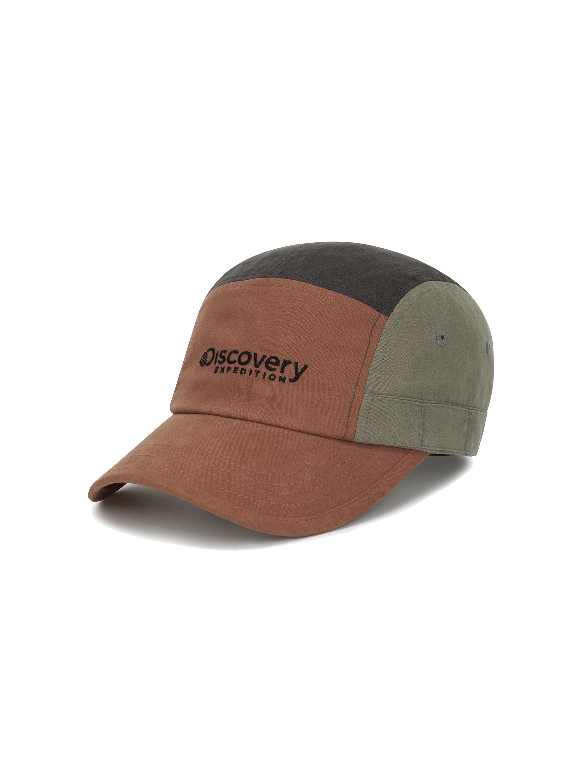 Washed Cotton Color-blocked Camper Cap