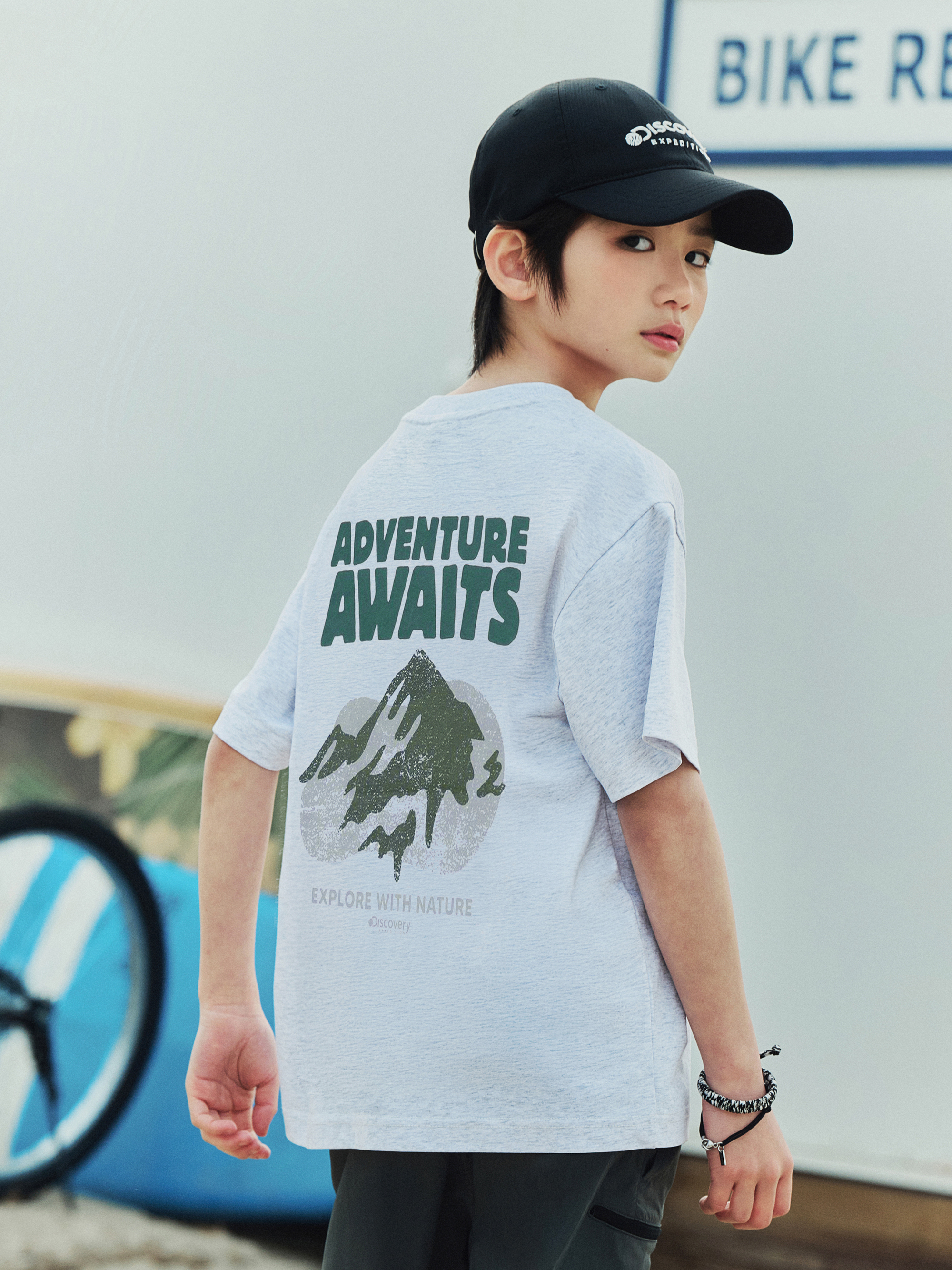 Kids Freshvent Washed Mountain Graphic Short Sleeve T-shirts