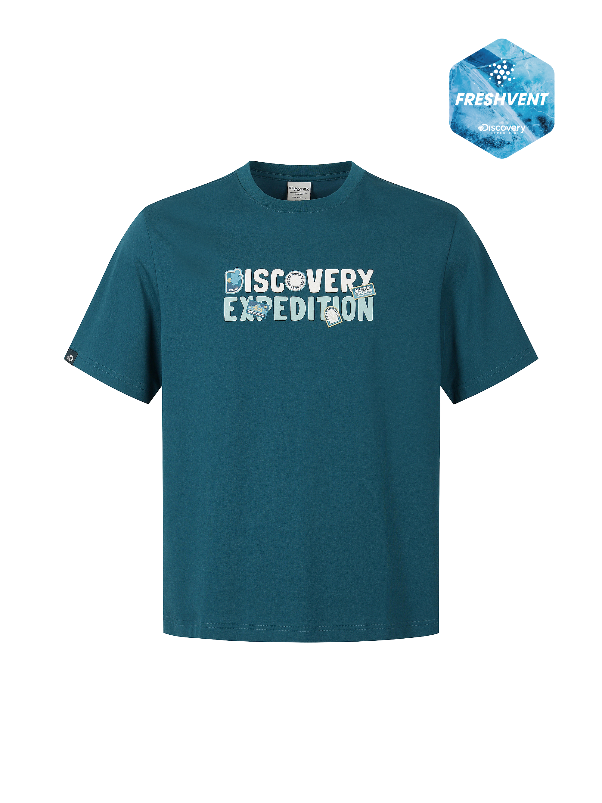 Uni Freshvent Collage Lettering Short Sleeve T-shirt
