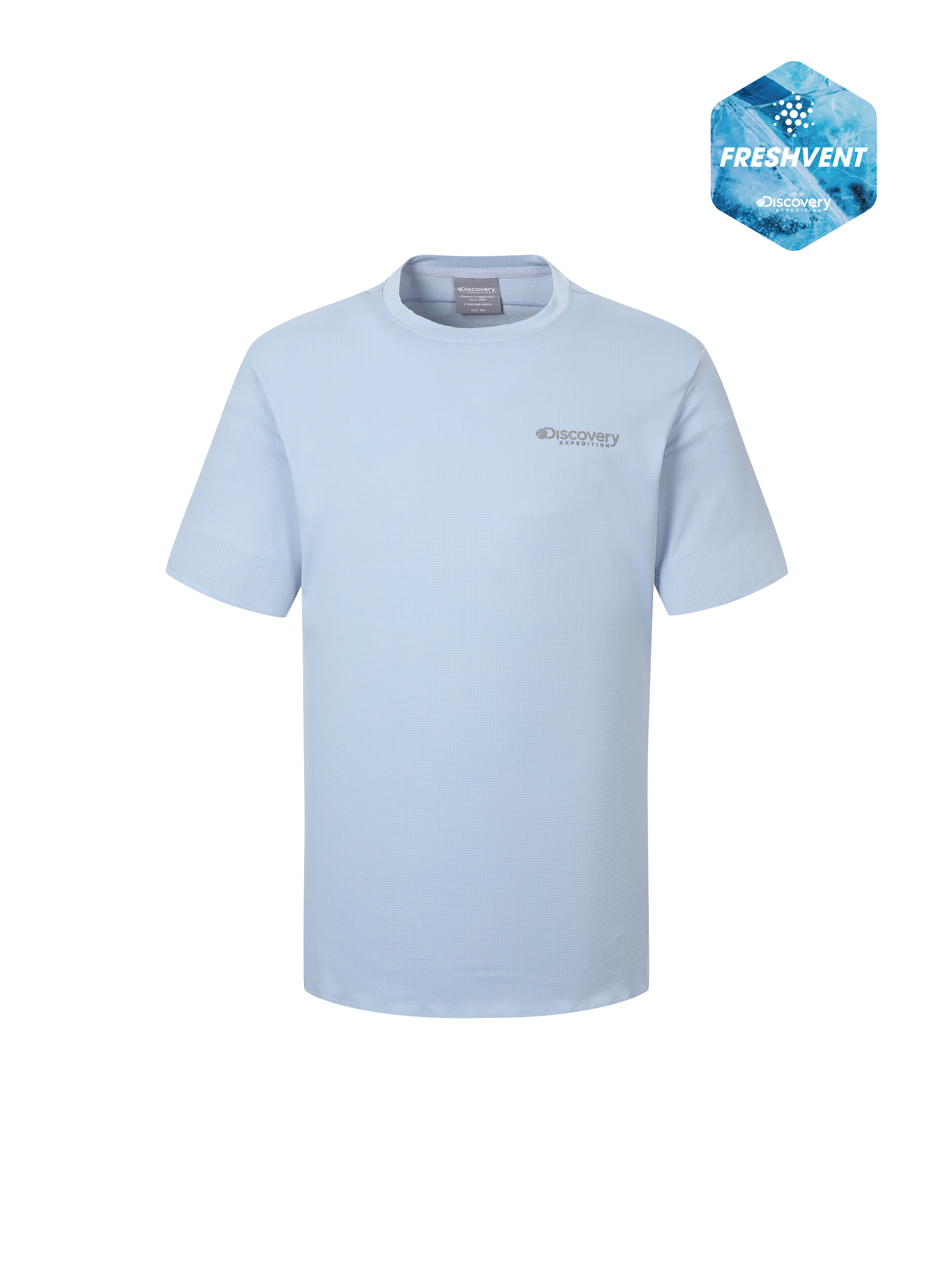 Men's Freshvent Diagonal Cutting Lined Functional Short Sleeve T-shirt