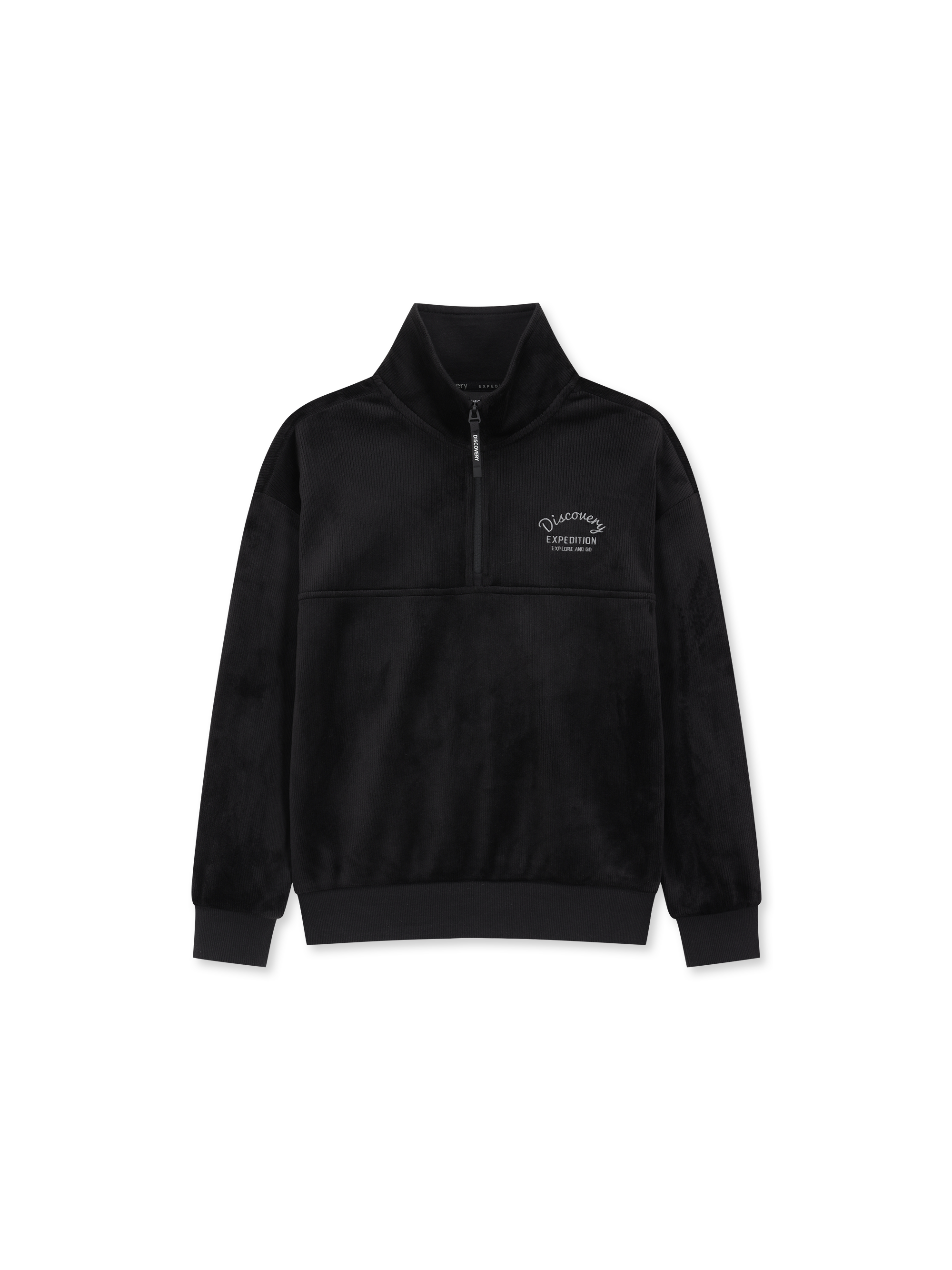 Kids Ribbed Velour Half-Zip Sweatshirt