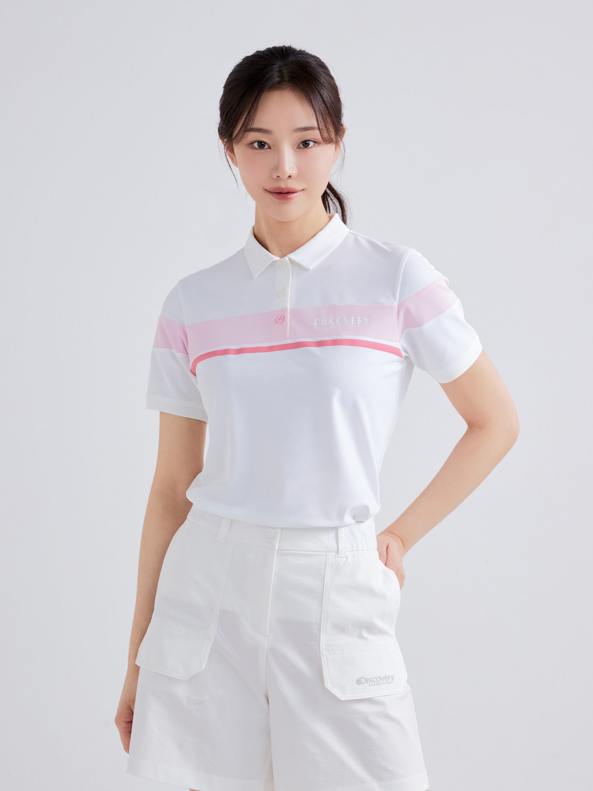 Color Block Collar T-shirt