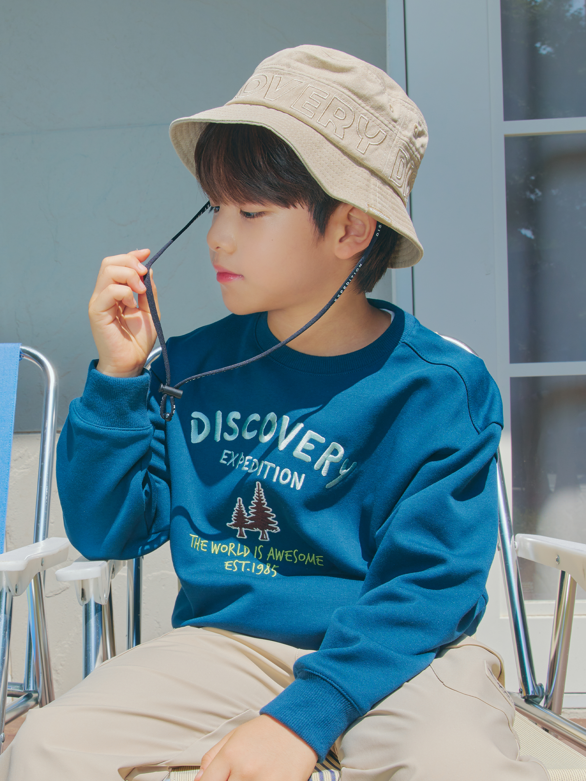 Kids Big Logo Embroidery Bucket Hat