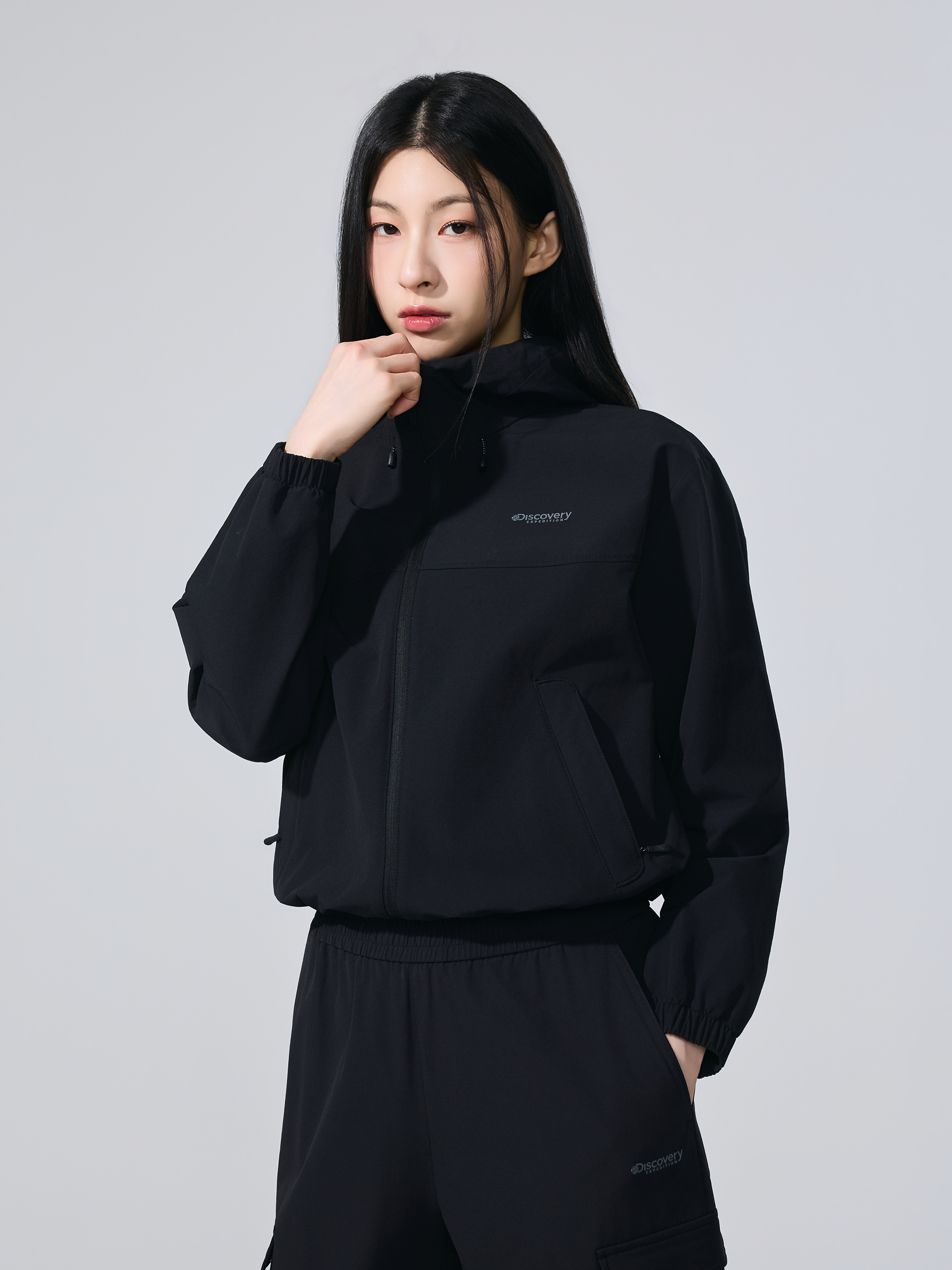 W's Stretch Woven Training Cropped Hooded ZIP-UP