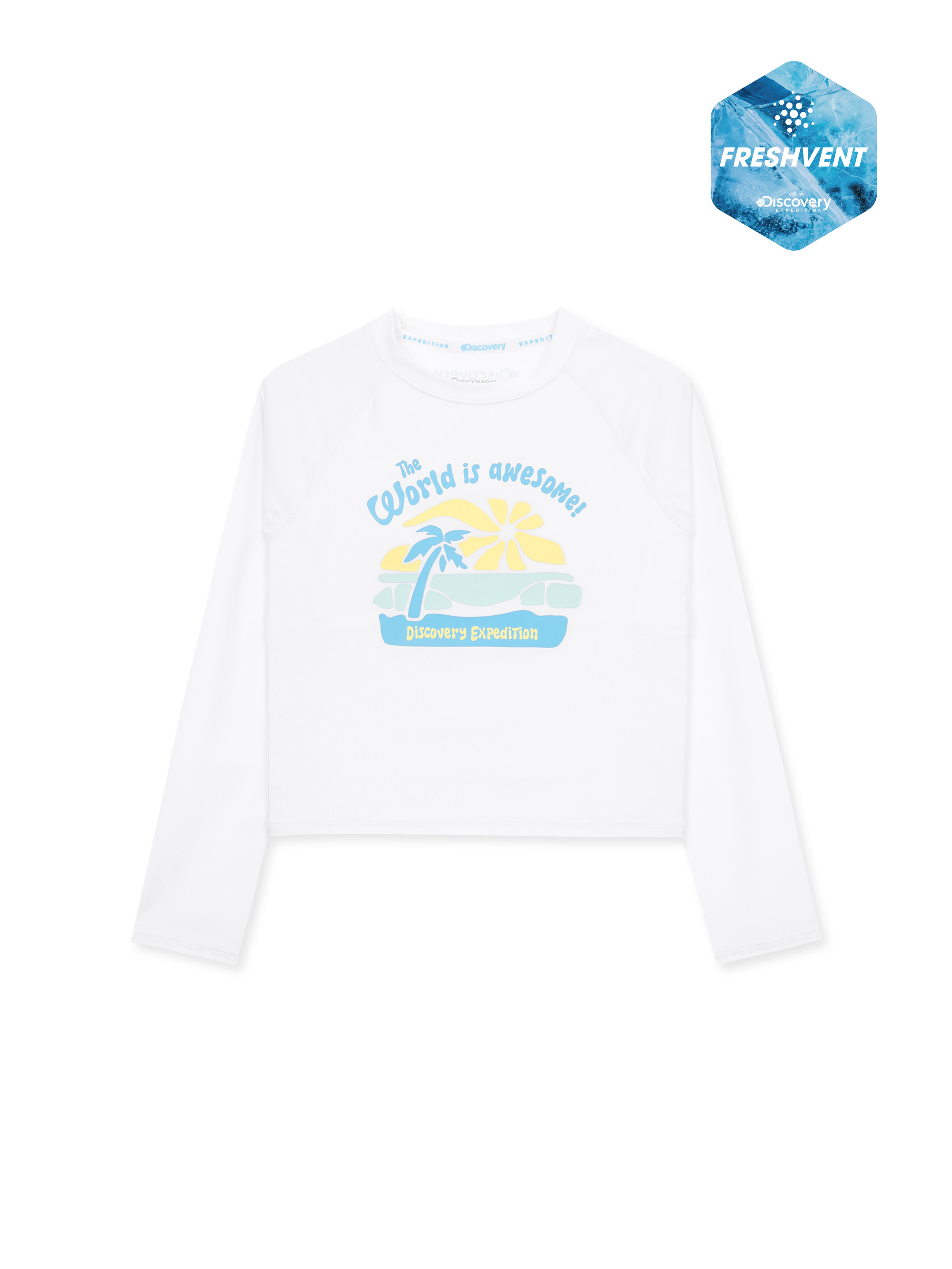 Girls Freshvent Crop Graphic Rashguard