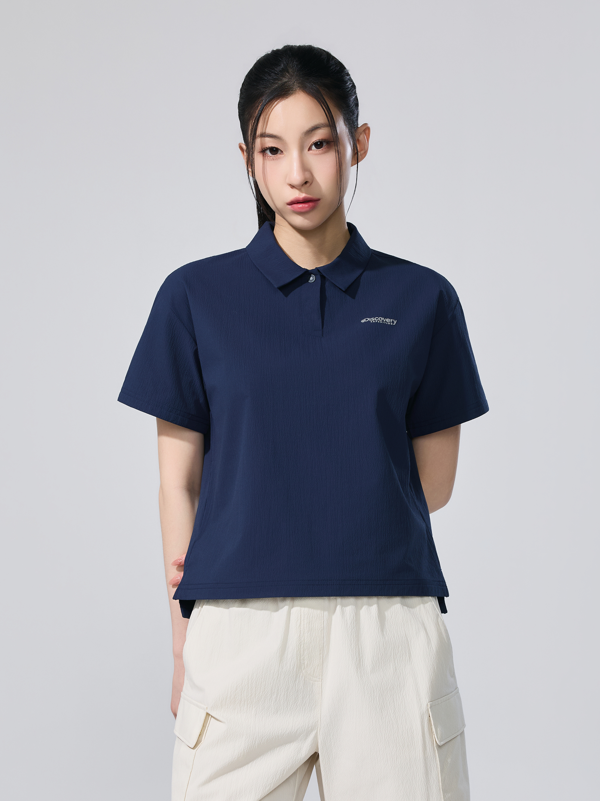 W's Seersucker Woven Polo Shirt