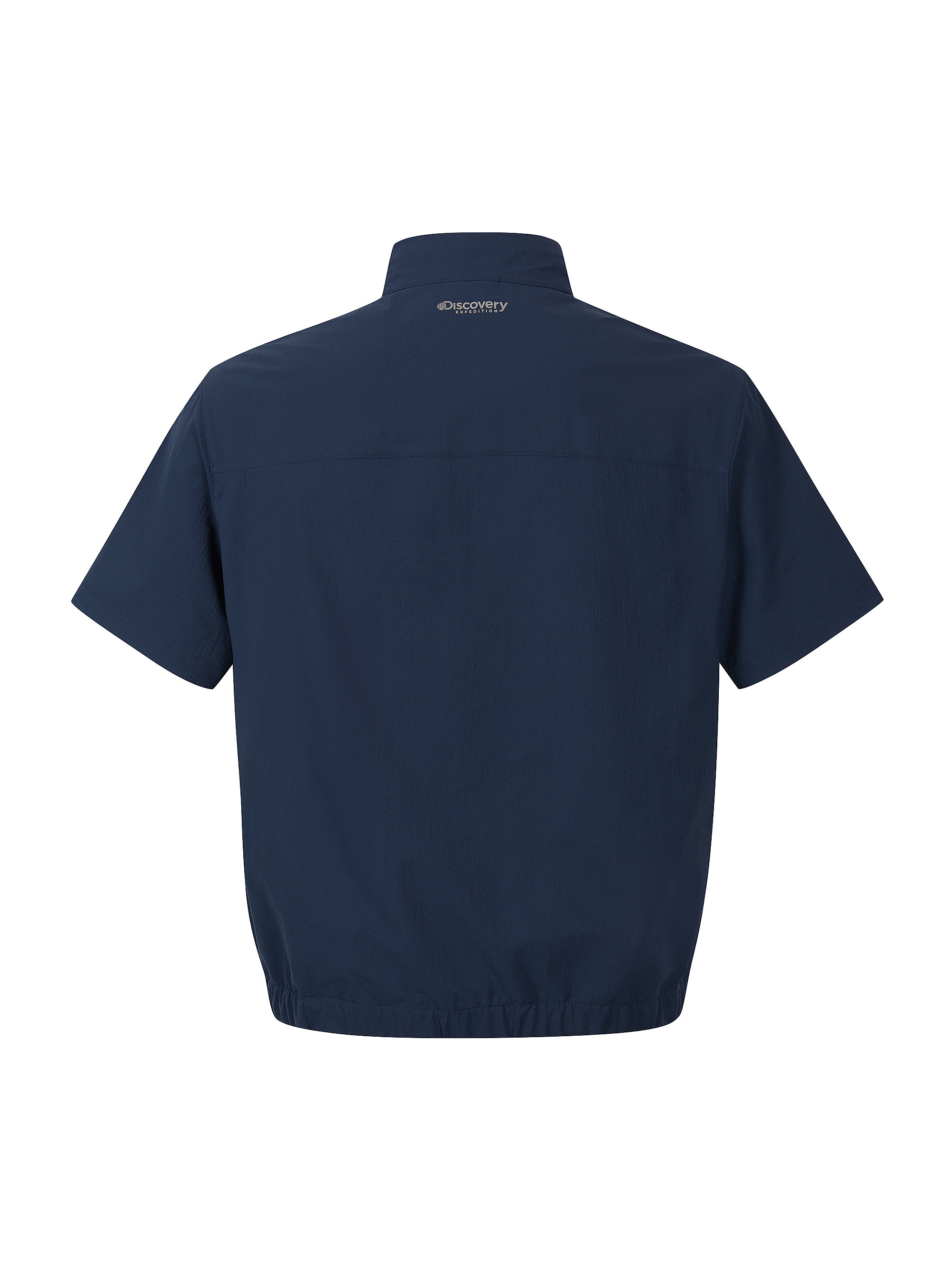 Men's Seersucker High Neck Short Sleeve Jacket