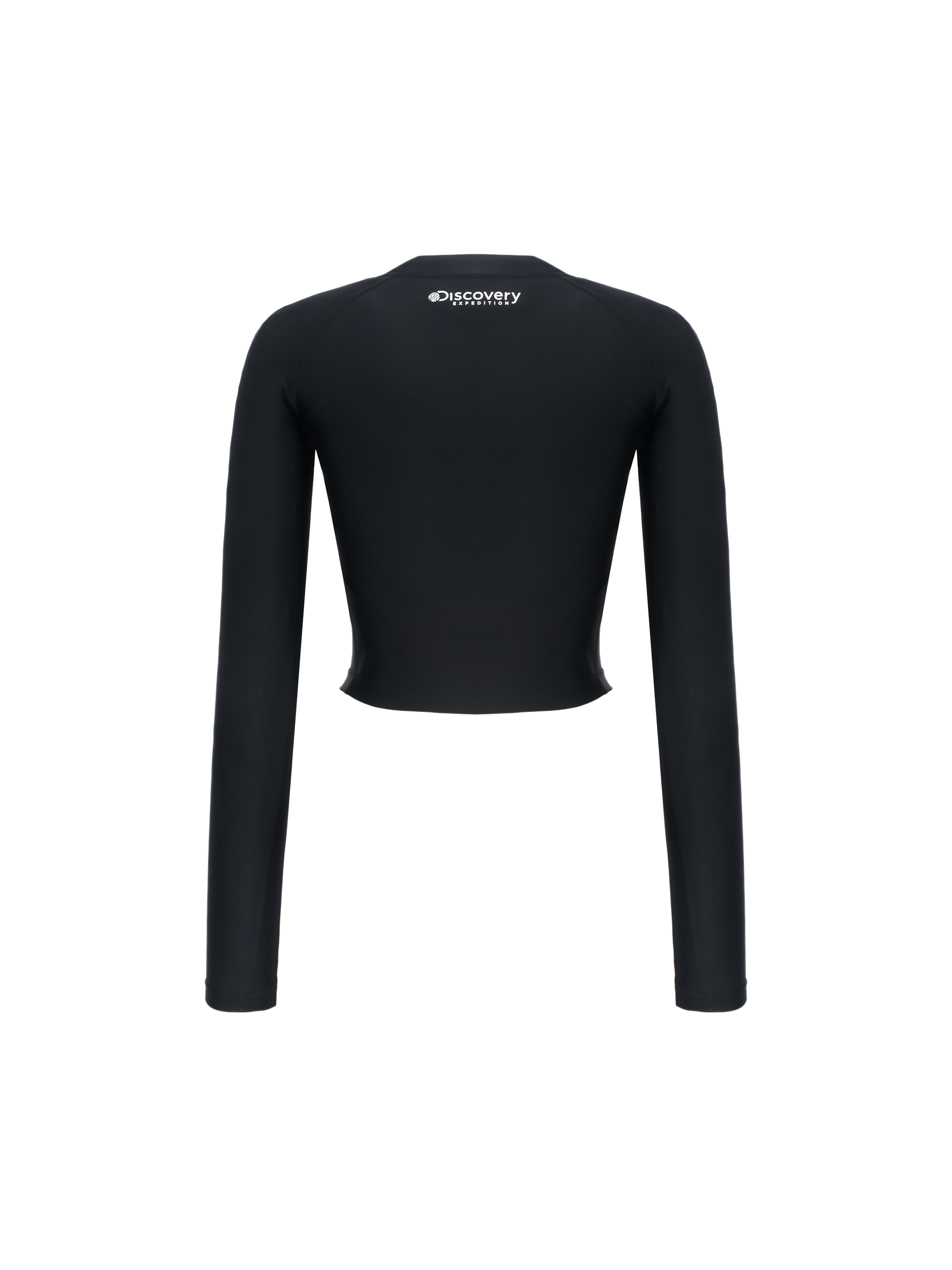 Freshvent Women's Basic Rogo Half Zipup Crop Rash Guard