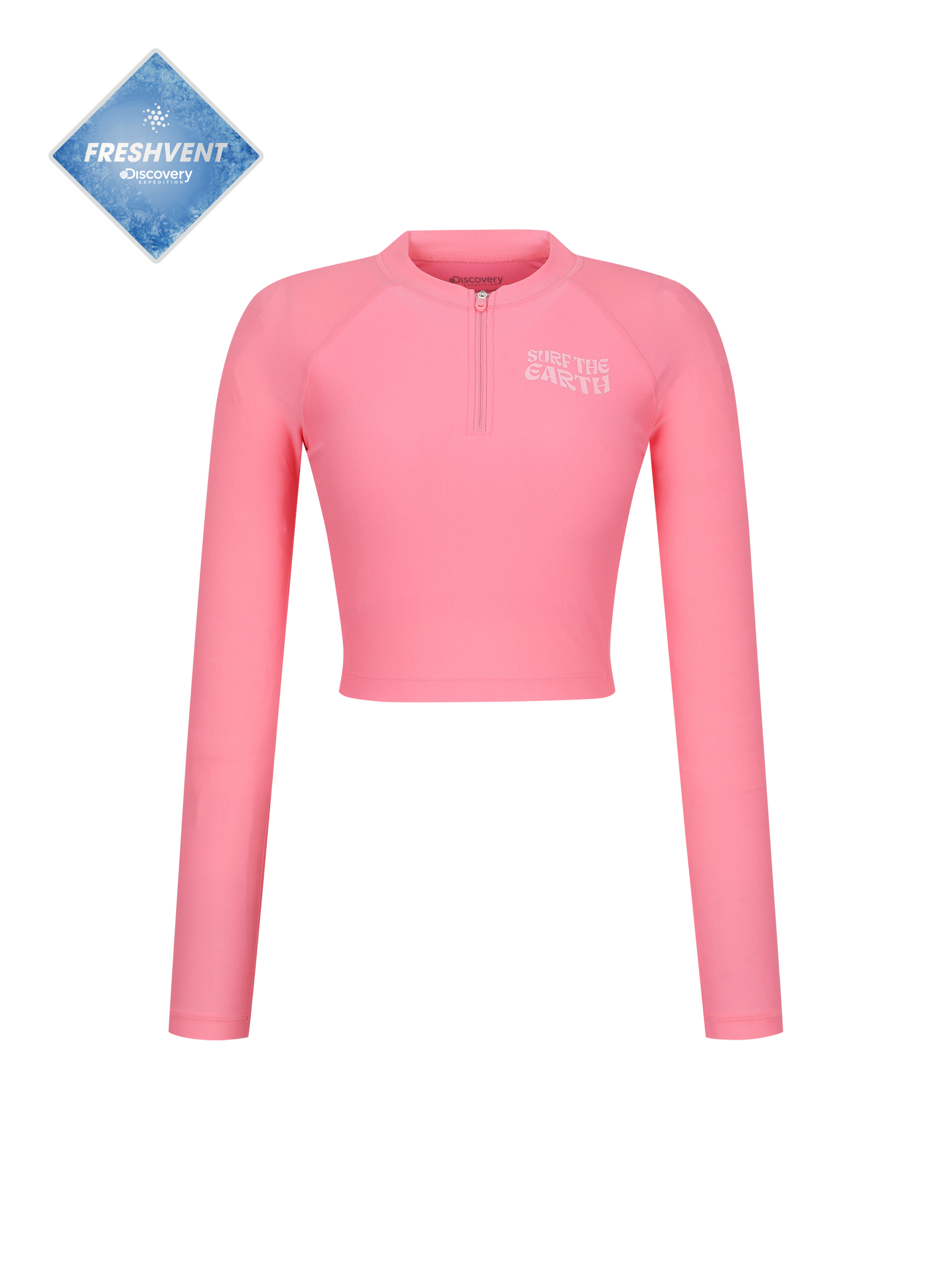 [DISCOVERY] Freshvent Hot Summer Full-Zip Crop Rash Guard★ Freshvent Women's Hot Summer Half Zipup Crop Rash Guard