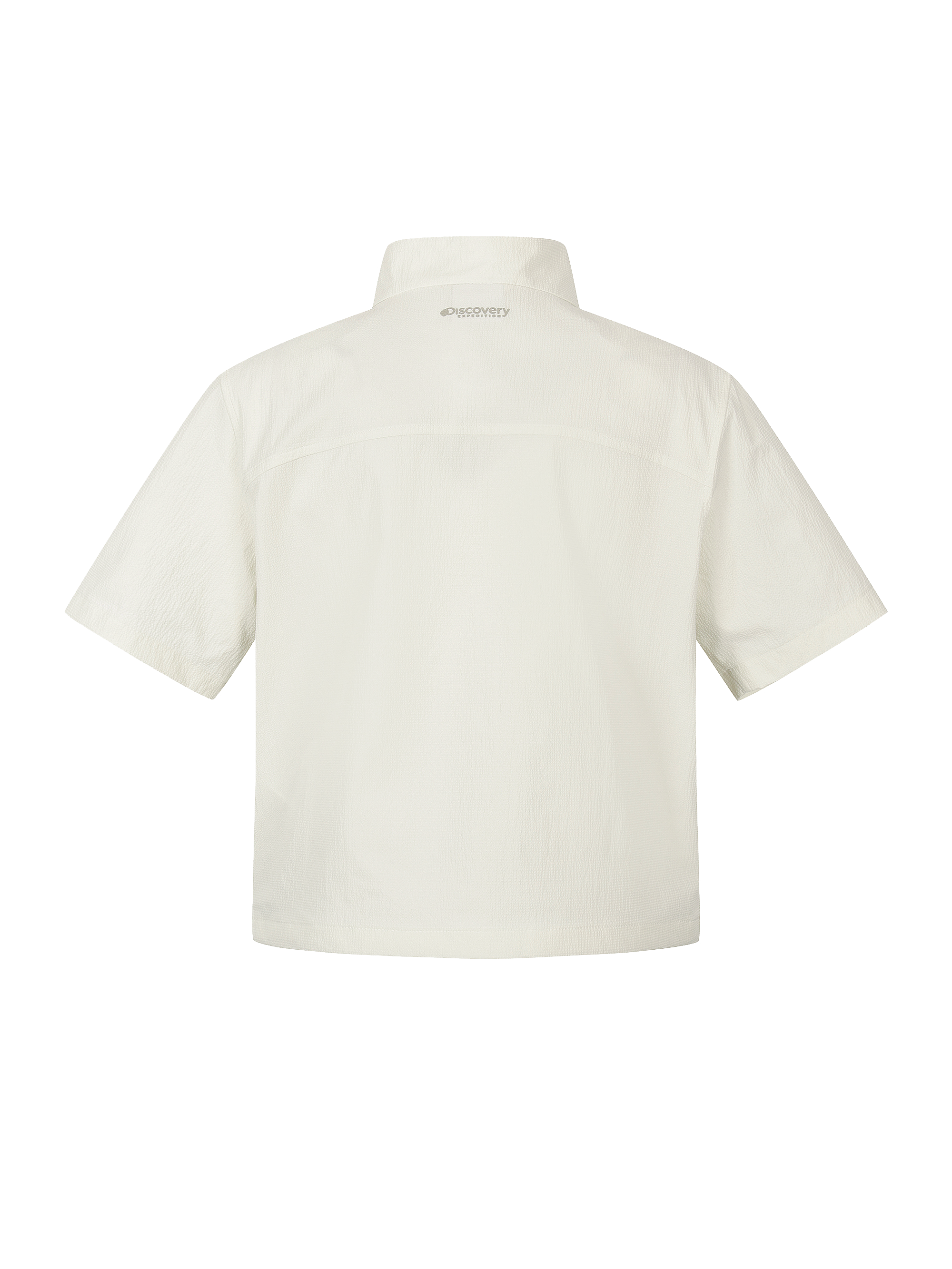 Women's Seersucker High Neck Short Sleeve Jacket