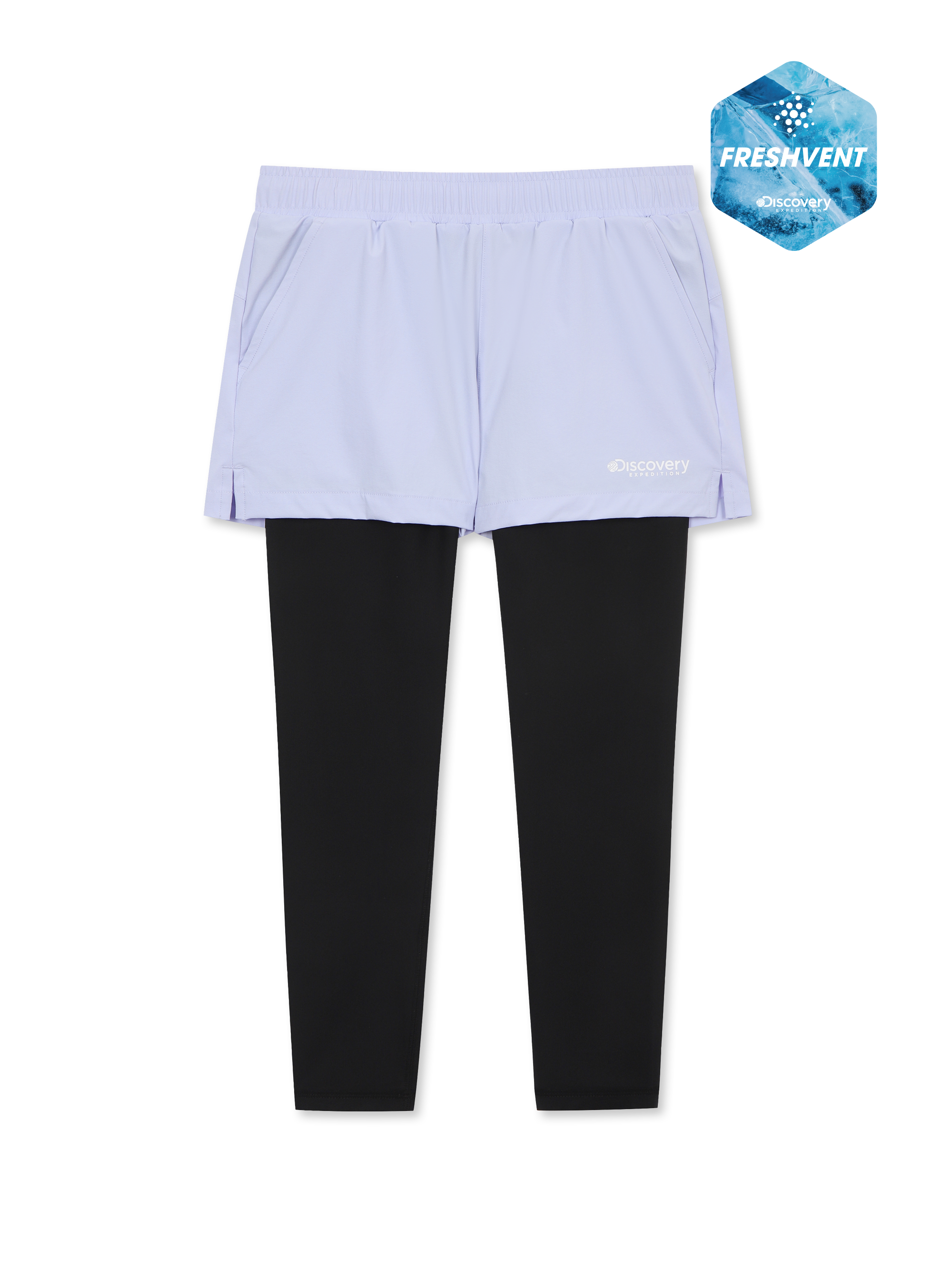Girls Freshvent Essentail Shorts Layered Long Leggings