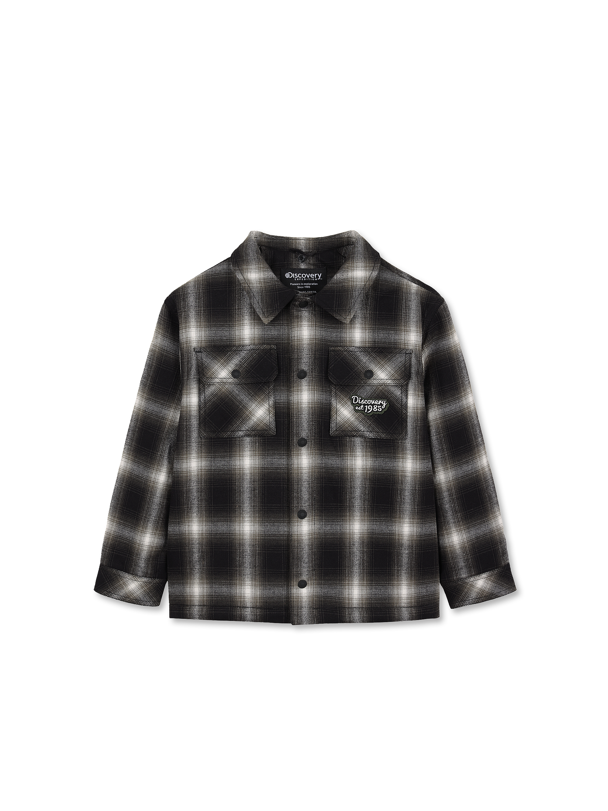 Kids' Detachable Hood Check Shacket