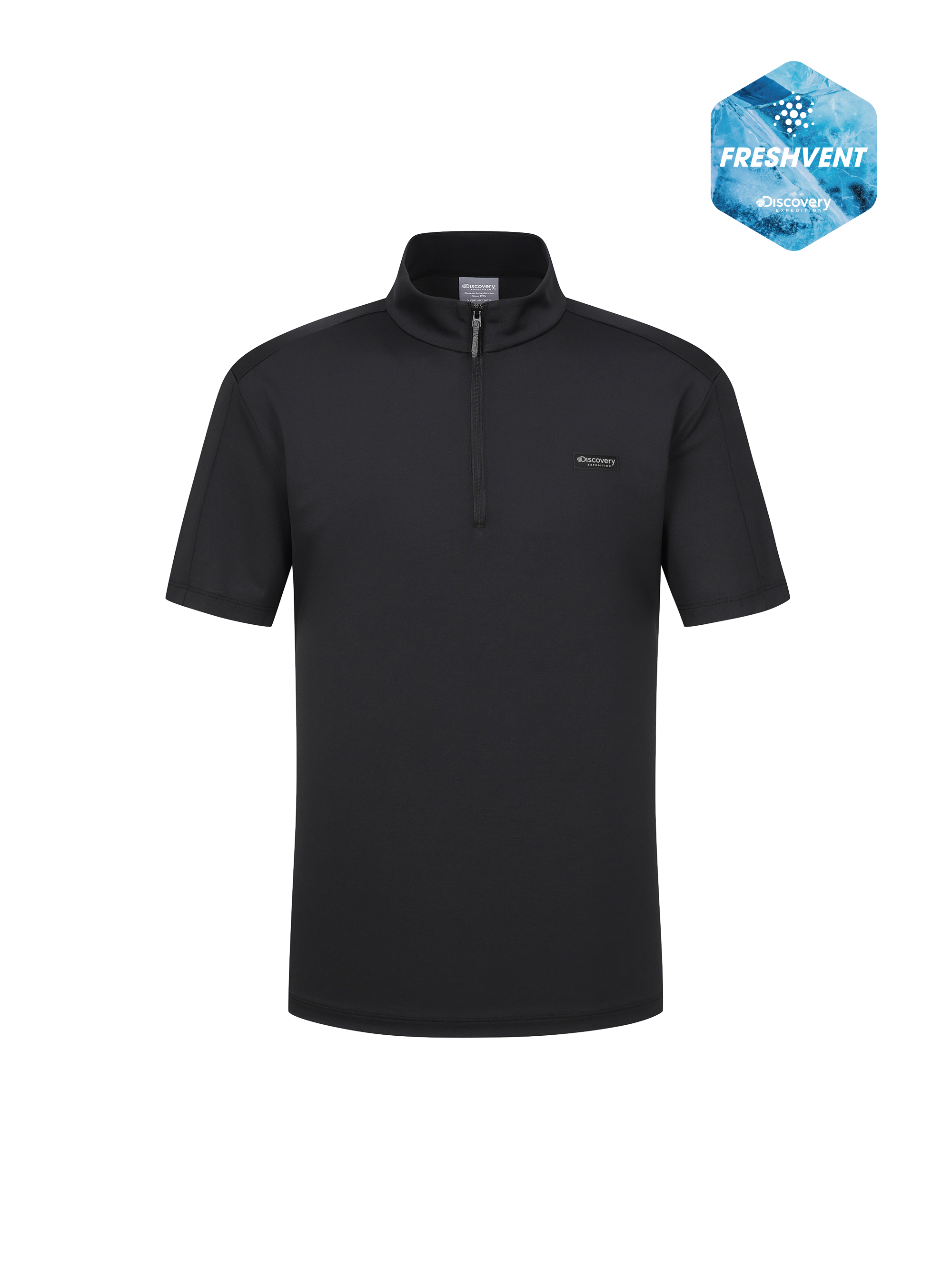 Men's Freshvent Zip Neck Short Sleeve T-Shirts