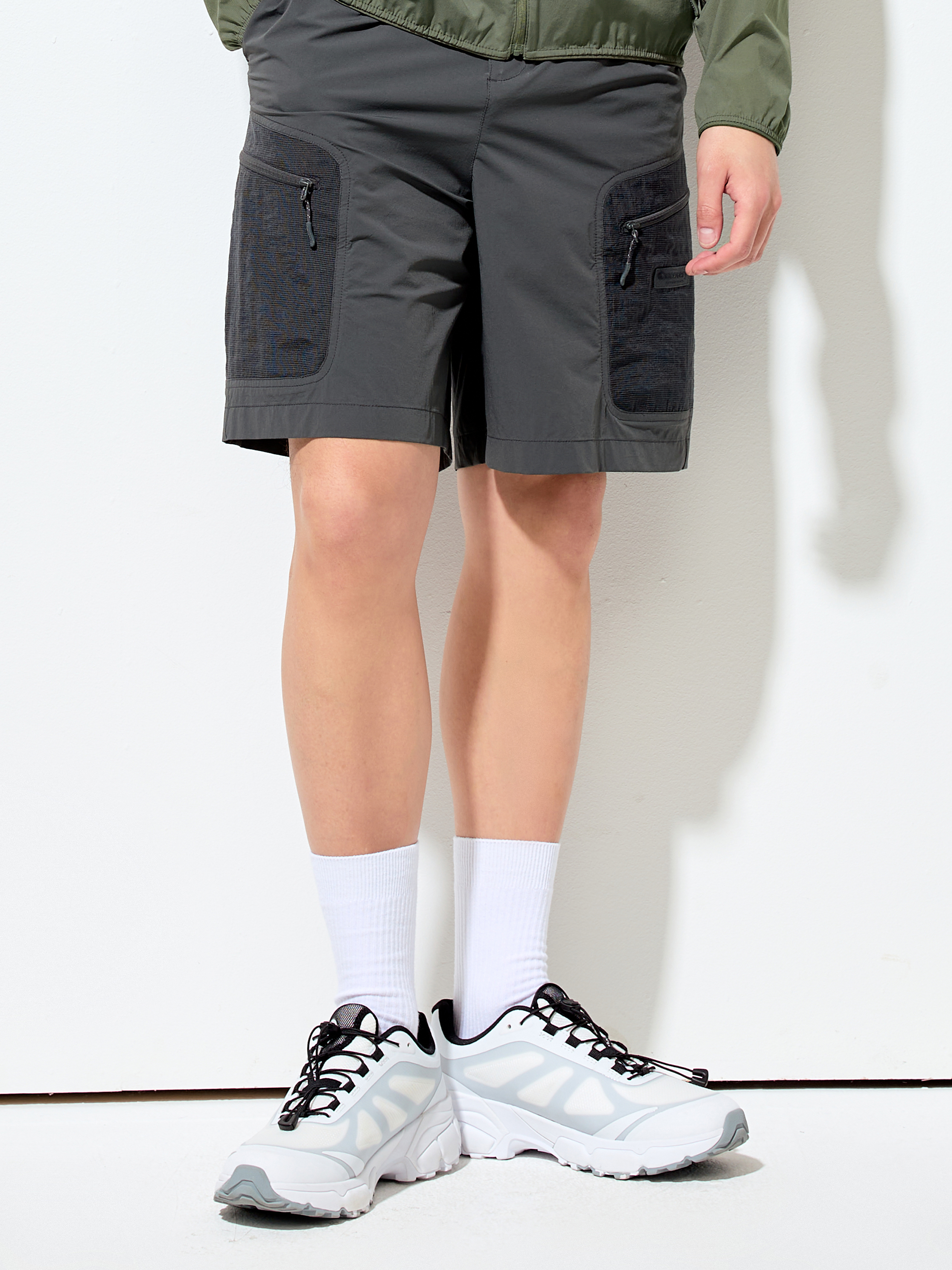 Freshvent Men's Semi-loose Fabric Mix Cargo Shorts