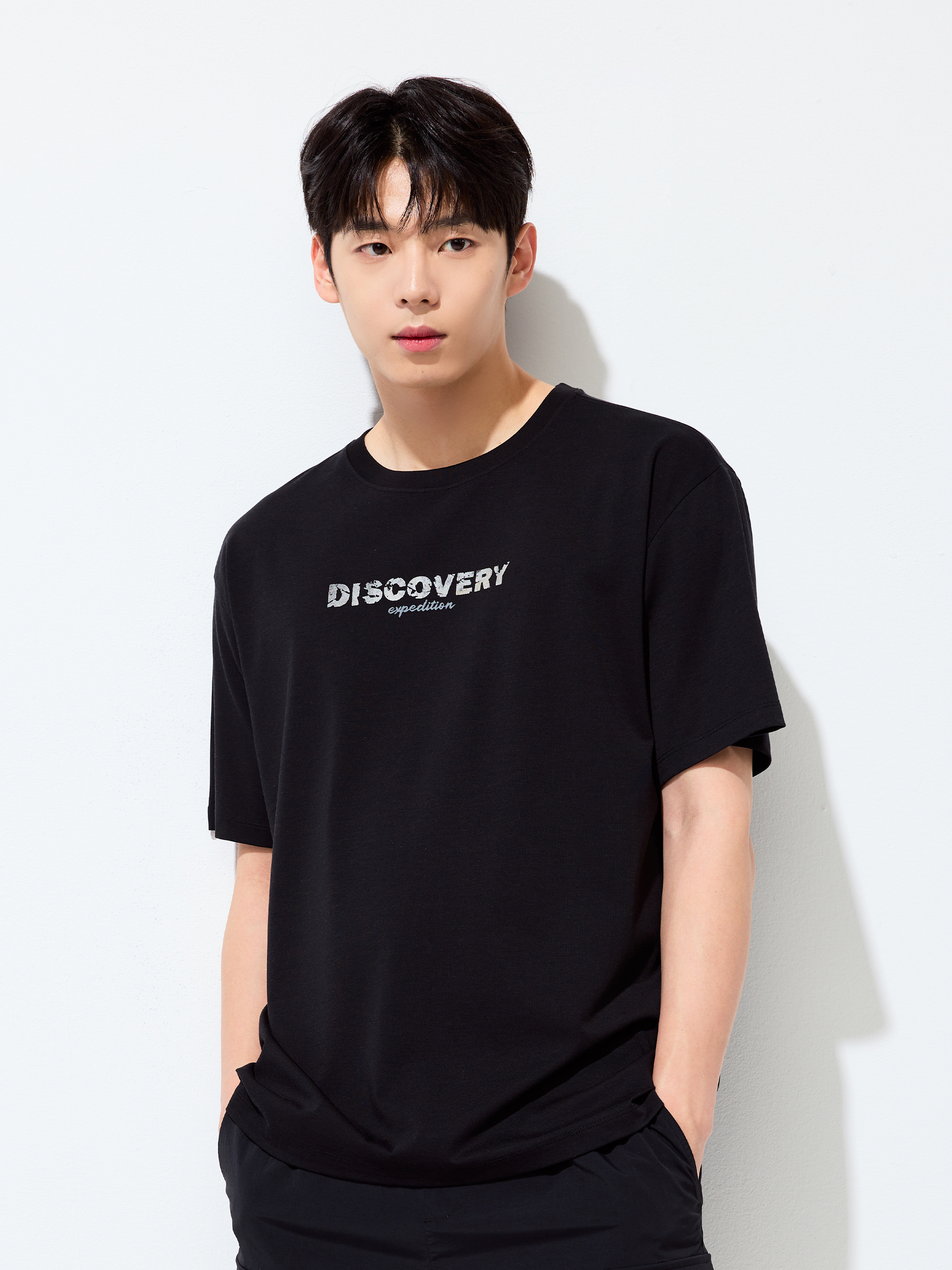 Freshvent Overfit Washed Center Logo Short-sleeve T-shirt