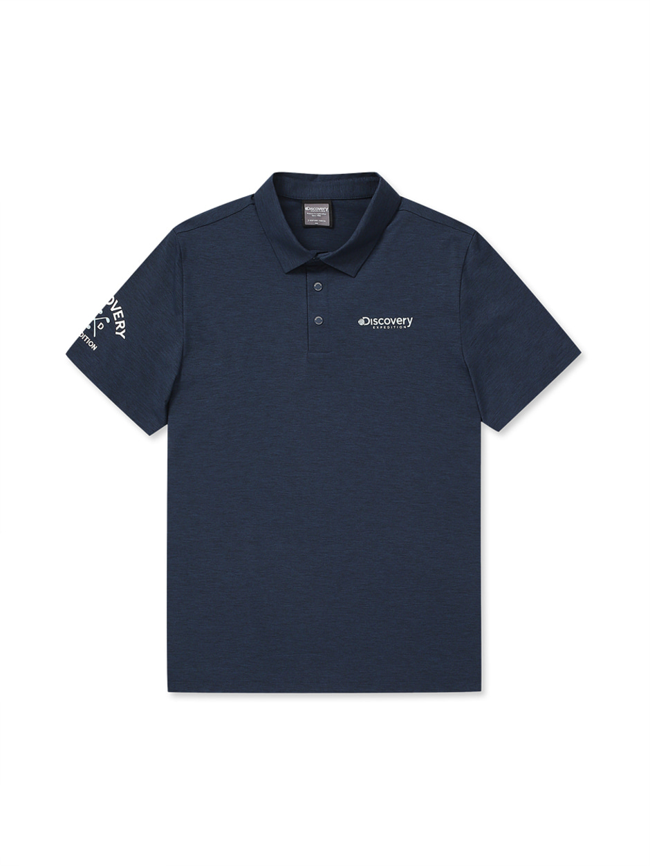 Sleeve Point Collar T-Shirts Mg.Navy