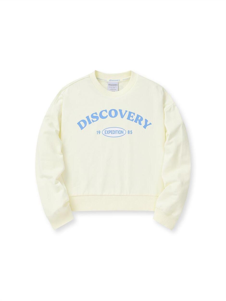 [KIDS] Girl Semi Crop Training Sweatshirt L.Cream