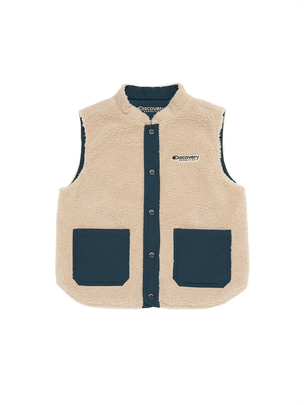 [KIDS] Reversible Fleece Vest Beige