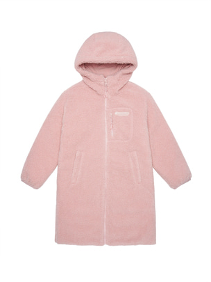[KIDS] Fleece Long Down Jacket Pink